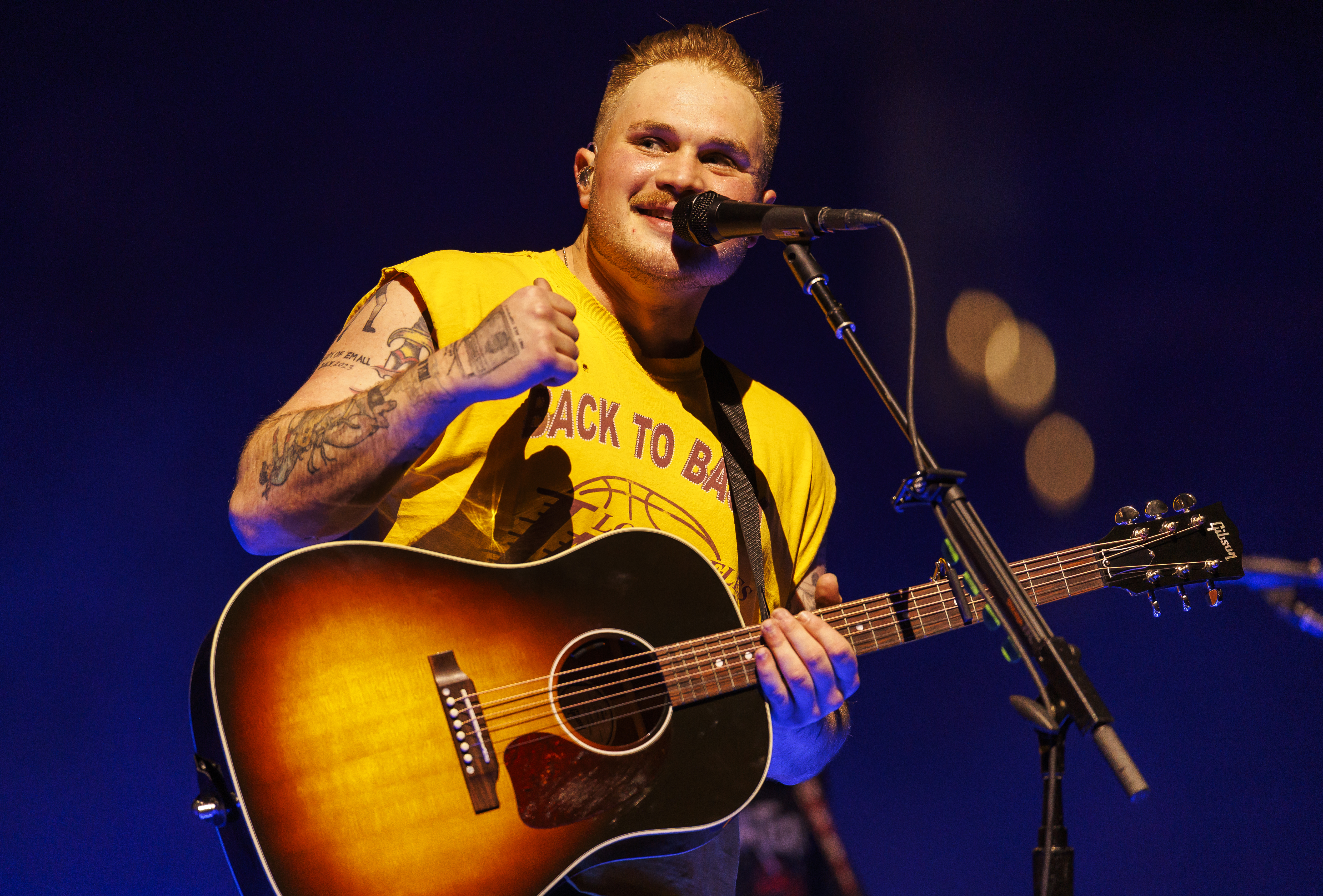 Zach Bryan performs onstage at Crypto.com Arena on June 2, 2024 in Los Angeles, California.