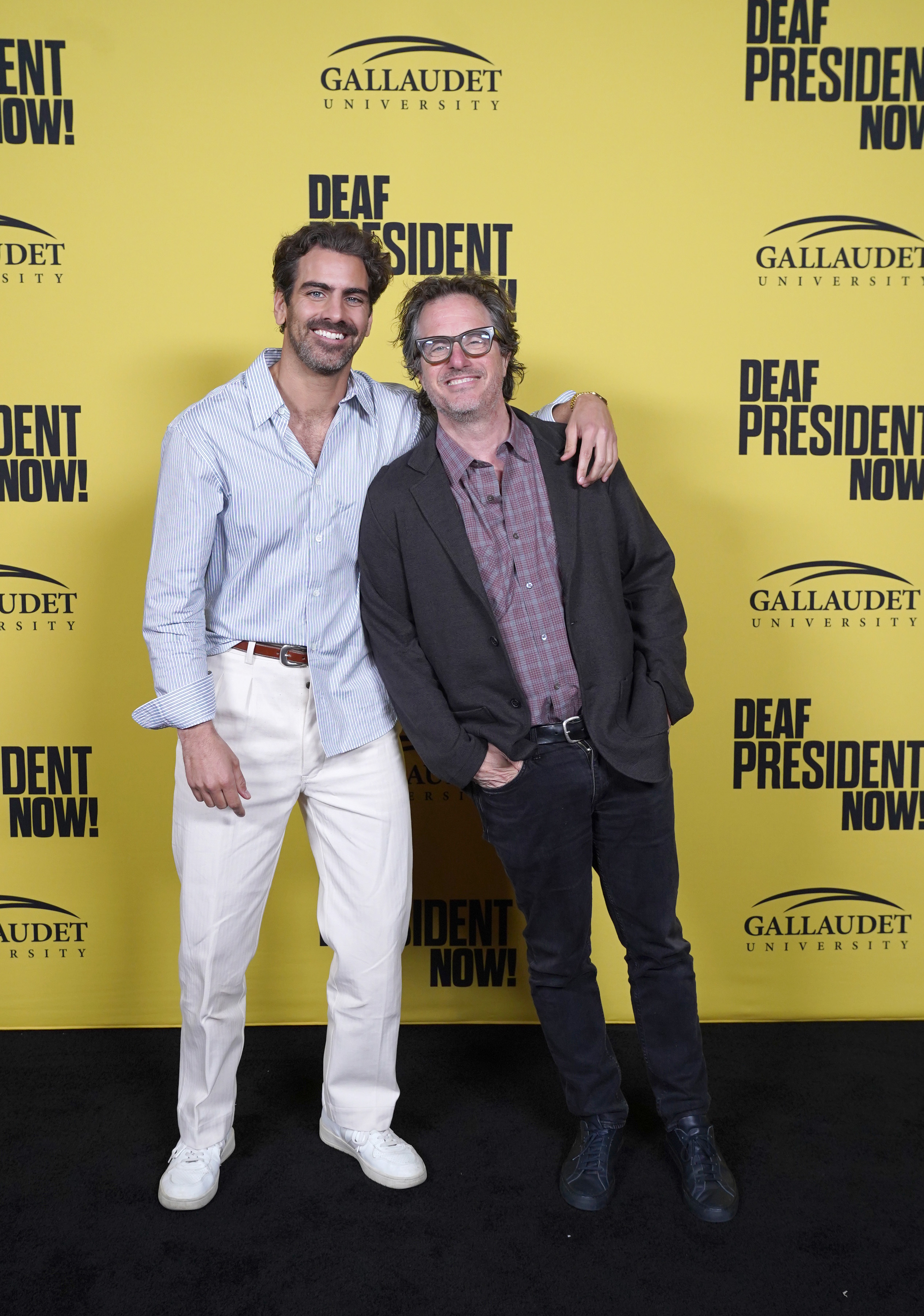 WASHINGTON, DC - APRIL 11: Directors (L-R) Nyle DiMarco and Davis Guggenheim attend Gallaudet University Special Screening of “Deaf President Now!” at Gallaudet University on April 11, 2025 in Washington, DC. (Photo by Leigh Vogel/Getty Images for Apple )