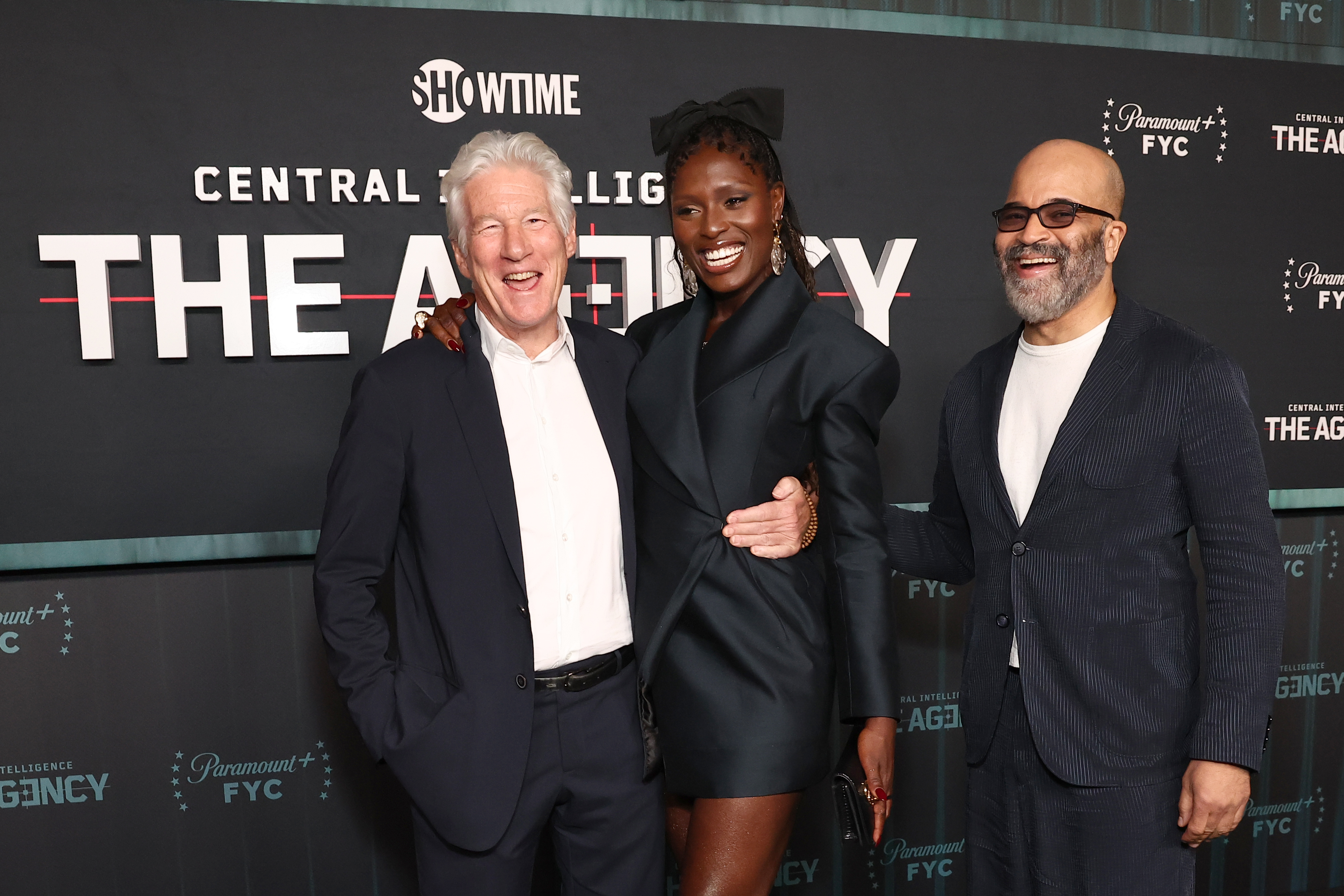 Richard Gere, Jodie Turner-Smith, Jeffrey Wright at "The Agency" Official Emmy FYC Event held at The Saban Theatre on April 08, 2025 in Los Angeles, California.