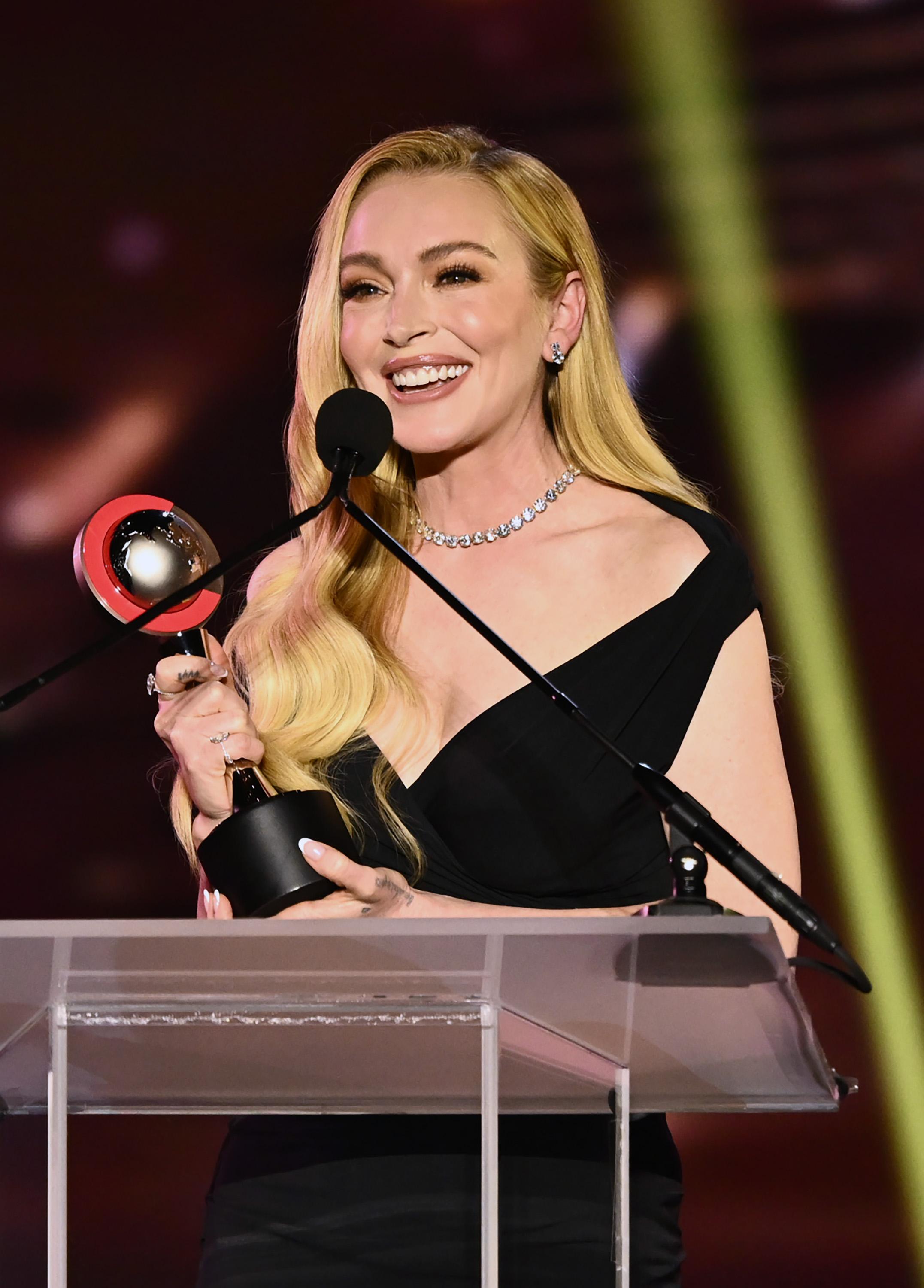 Lindsay Lohan at the Big Screen Achievement Awards as part of CinemaCon 2025 on April 03, 2025 in Las Vegas, Nevada.