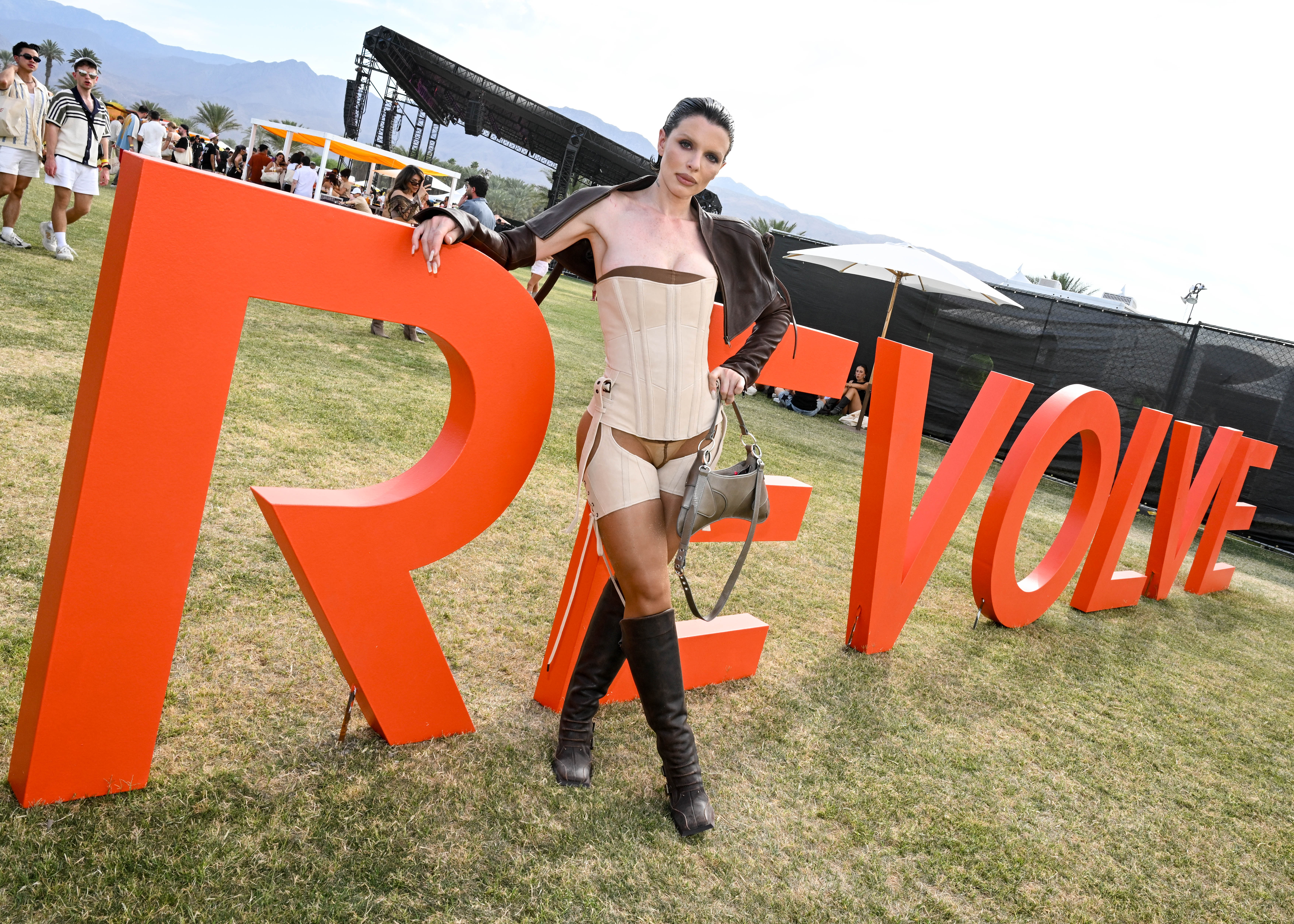 Julia Fox at Revolve Festival: The Eigth Annual Fashion, Music and Lifestyle Event on April 12, 2025 in Thermal, California.