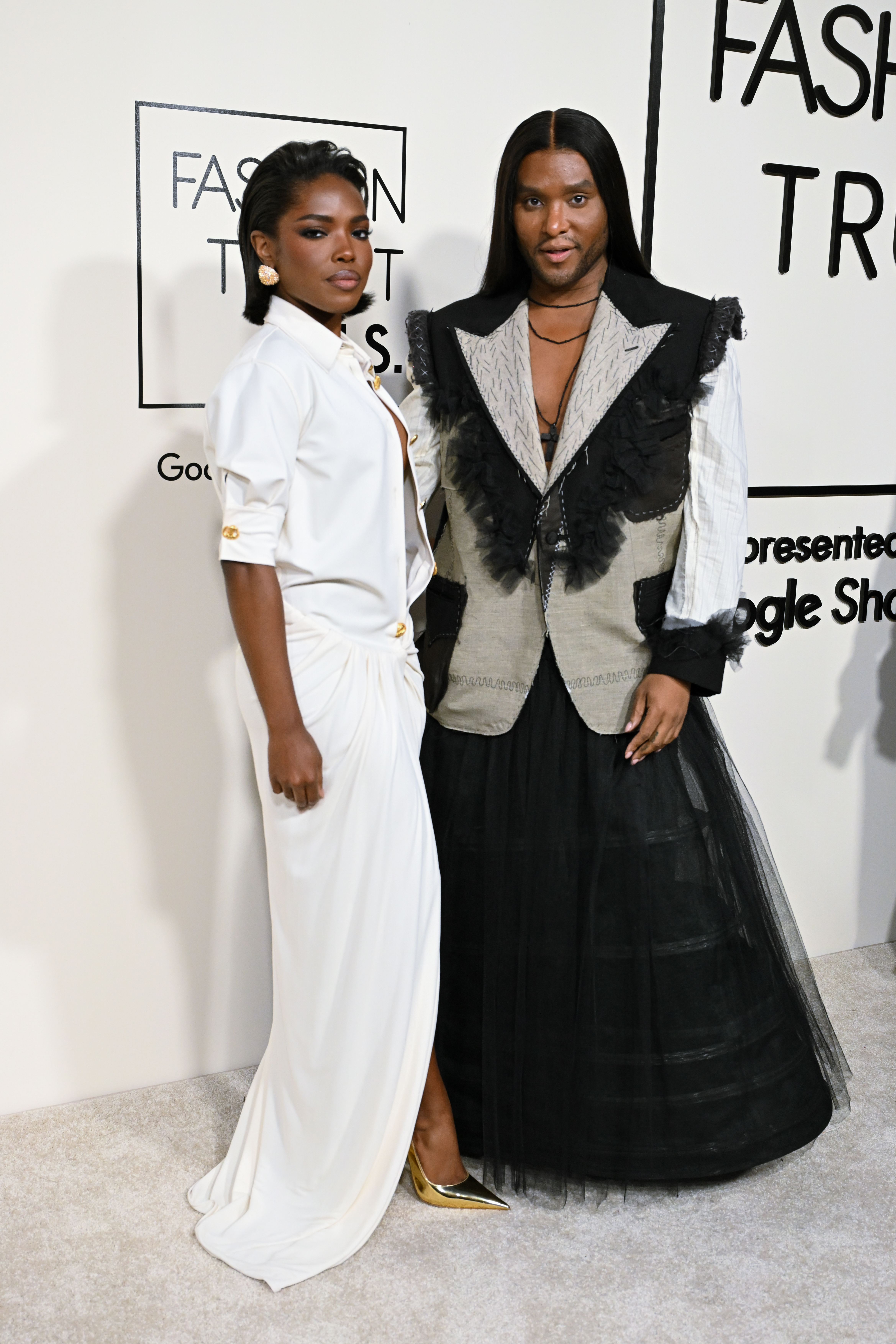 Ryan Destiny, Law Roach at the Fashion Trust U.S Awards 2025 held at The Lot at Formosa on April 08, 2025 in Los Angeles, California.