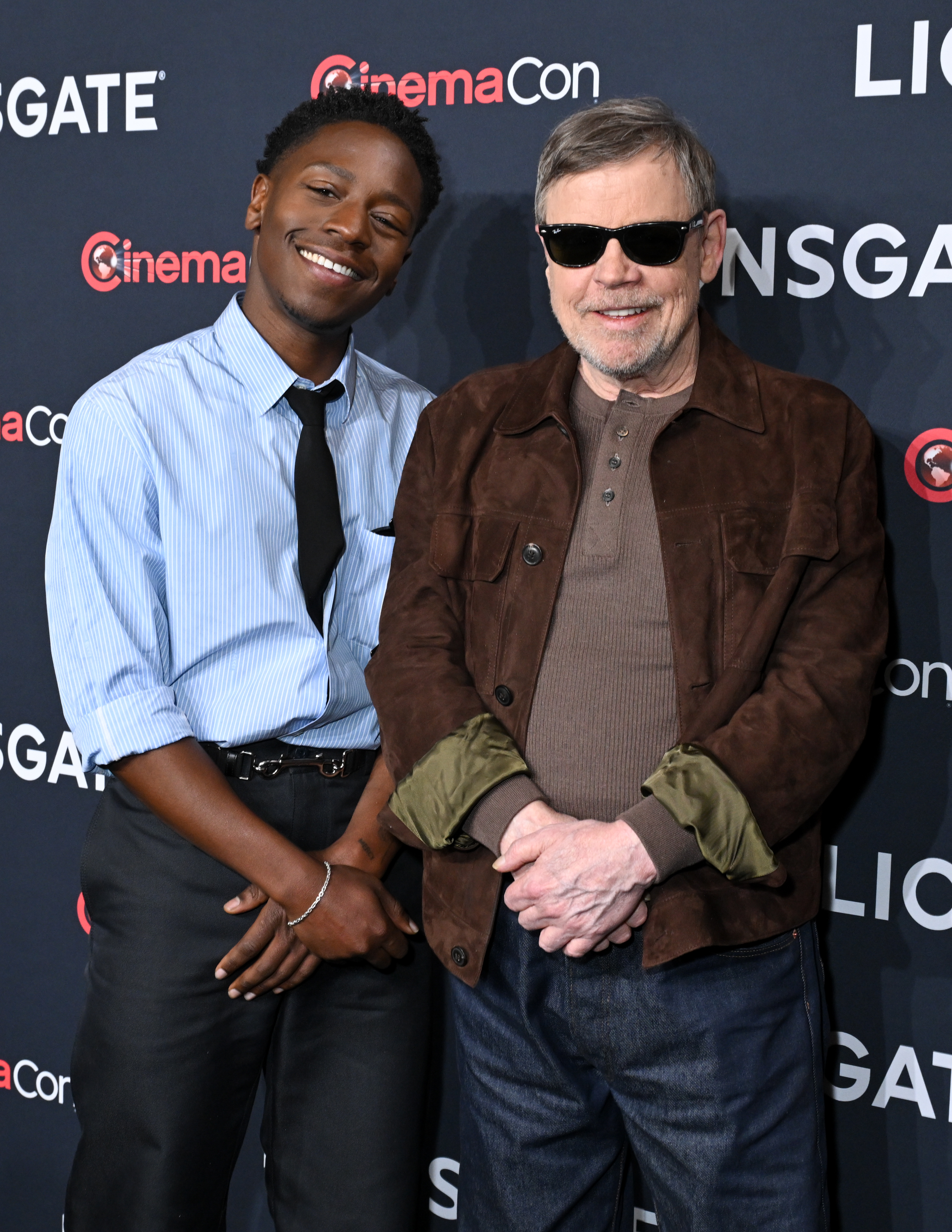David Jonsson, Mark Hamill at the "State of the Industry" and Lionsgate Presentation as part of CinemaCon 2025 held at The Colosseum on April 01, 2025 in Las Vegas, Nevada.