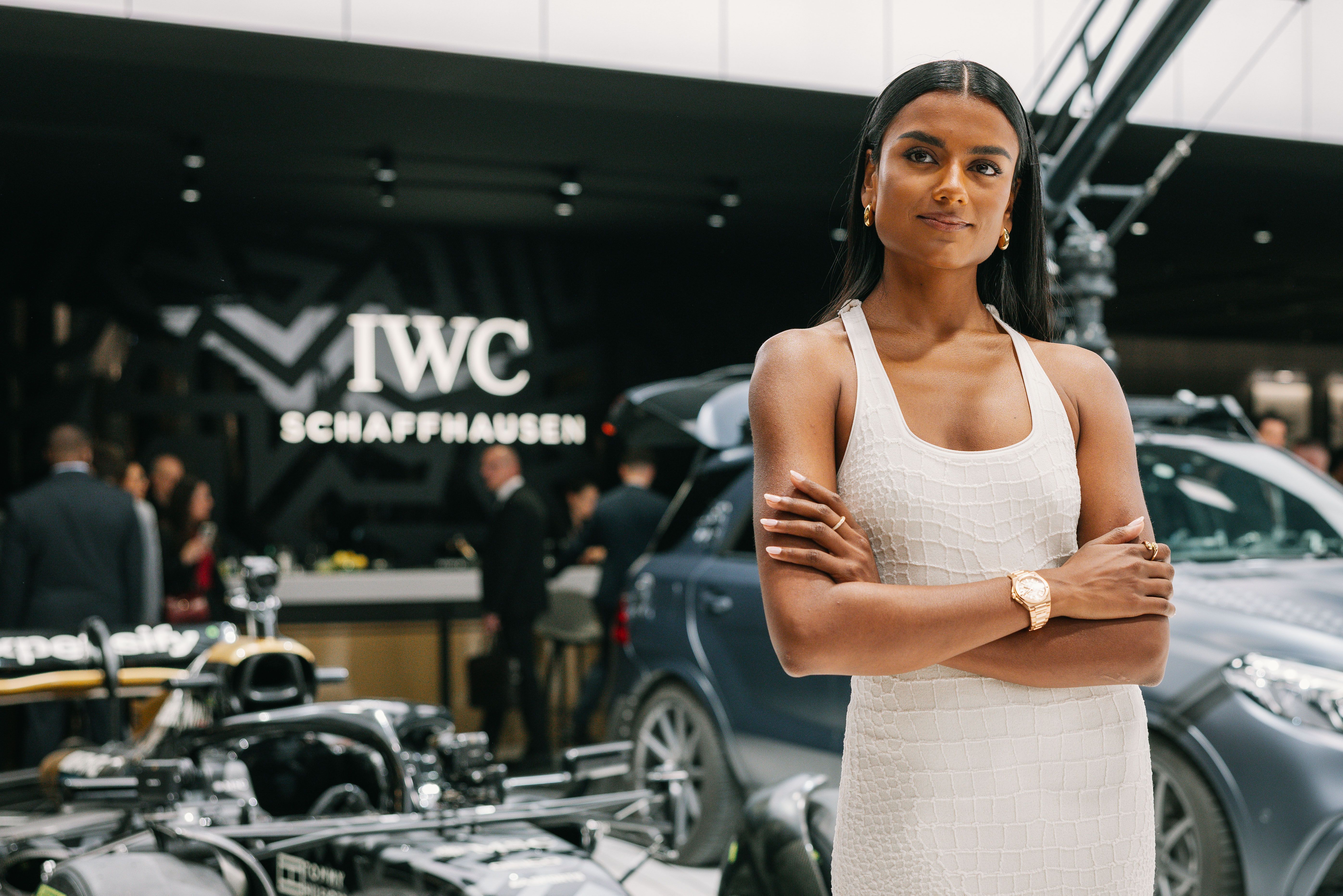 GENEVA, SWITZERLAND - APRIL 03: Simone Ashley at the IWC Schaffhausen booth at Watches and Wonders Geneva on April 03, 2025 in Geneva, Switzerland. (Photo by Remy Steiner/Getty Images for IWC)