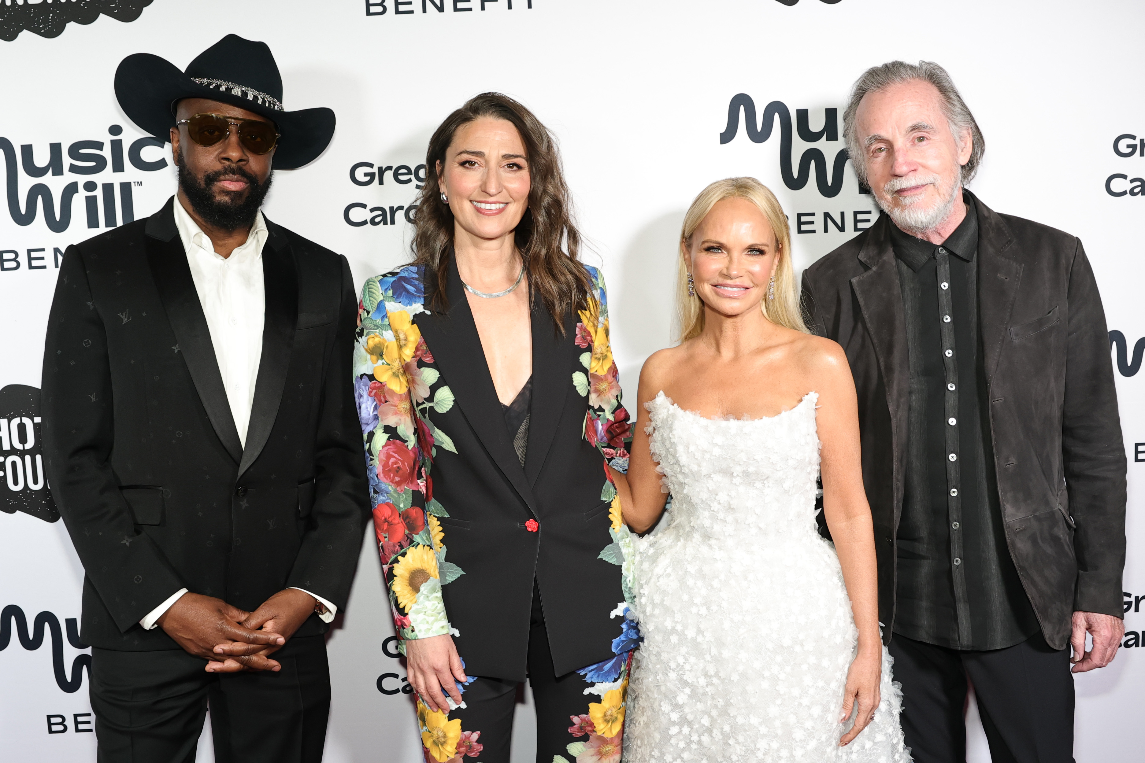 NEW YORK, NEW YORK - APRIL 09: Wyclef Jean, Sara Bareilles, Kristen Chenoweth and Jackson Browne attend the Music Will 2025 Benefit at Gotham Hall on April 09, 2025 in New York City. (Photo by Theo Wargo/Getty Images)