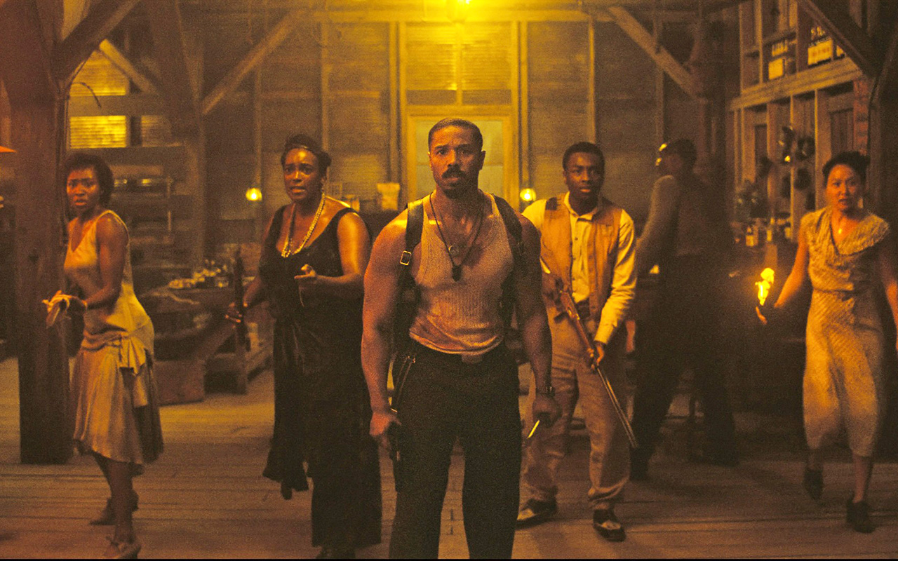 SINNERS, from left: Jayme Lawson, Wunmi Mosaku, Michael B. Jordan, Miles Caton, Li Jun Li, 2025. © Warner Bros. / Courtesy Everett Collection