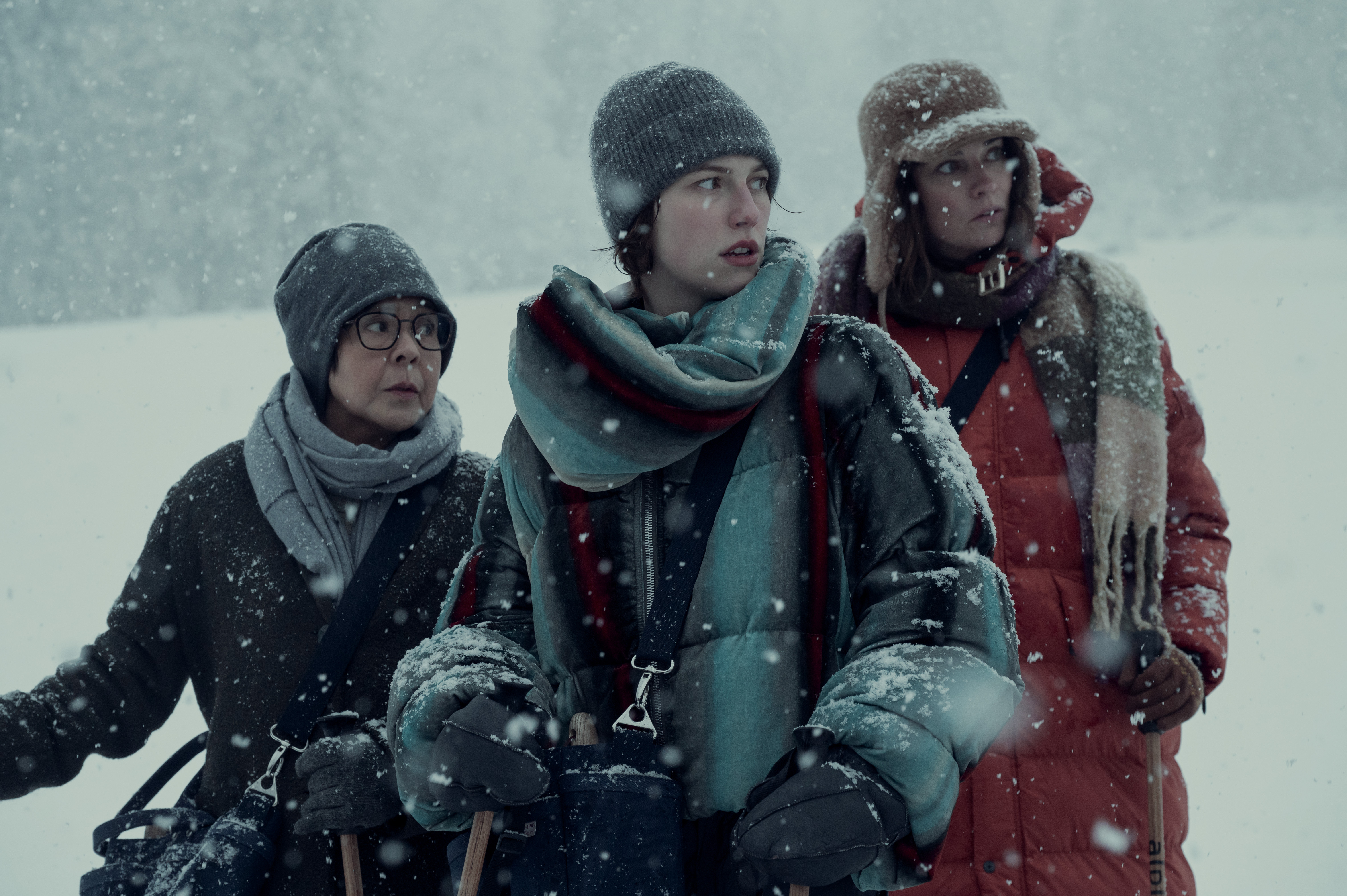 NINE PERFECT STRANGERS - Nine new strangers connected in ways they could never imagine are invited by mysterious guru, Masha Dmitrichenko (Nicole Kidman), to join a transformational wellness retreat in the Austrian Alps. Over the course of a week, she takes them to the brink. Will they make it? Will she? Masha is willing to try anything in the interest of healing everyone involved, including herself. (Disney/Reiner Bajo) MOLLY DE LEON, KING PRINCESS, ANNIE MURPHY