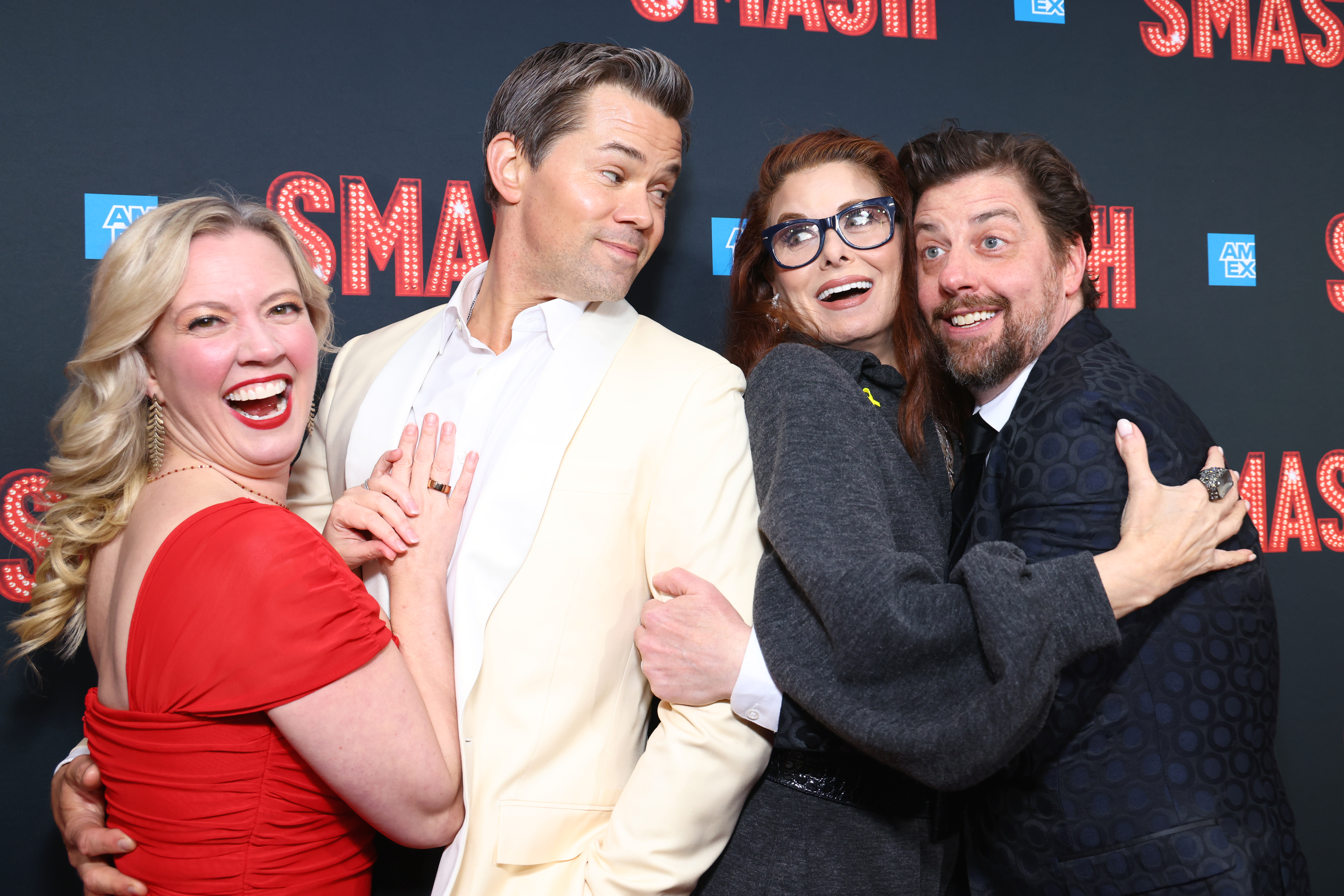 Patti Murien, Andrew Rannels, Debra Messing, Christian Borle at "SMASH" Opening Night on Broadway held at Imperial Theatre on April 10, 2025 in New York, New York.