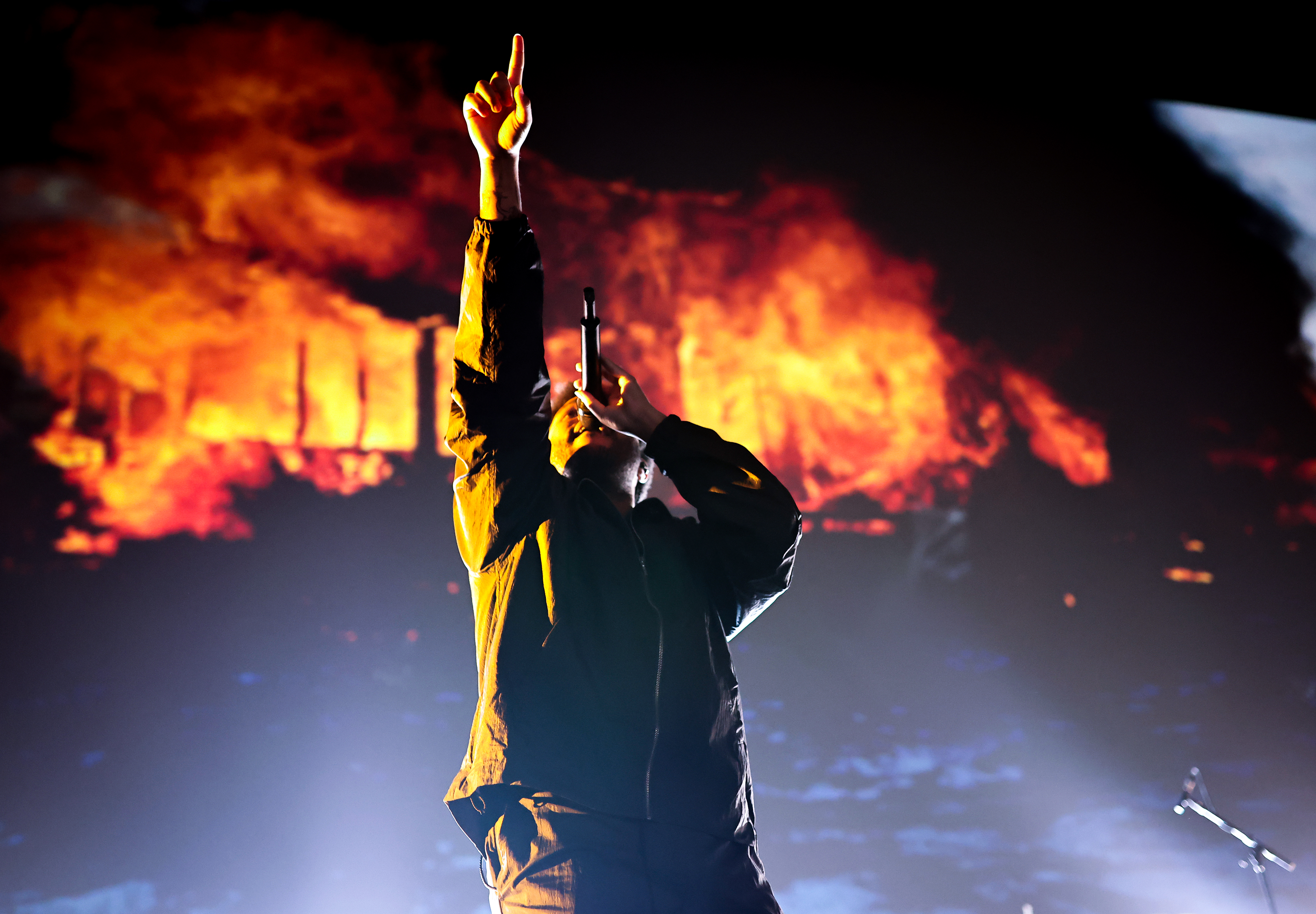 LAS VEGAS, NEVADA - APRIL 01: The Weeknd performs onstage at the Lionsgate presentation during 2025 CinemaCon at Caesars Palace on April 01, 2025 in Las Vegas, Nevada.  (Photo by Greg Doherty/Getty Images for Lionsgate)