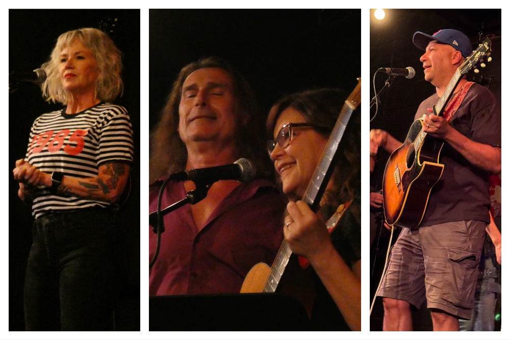 Kay Hanley, Fabio, Lisa Loeb and Tom Morello at Jill Sobule tribute at McCabe's jillith fair