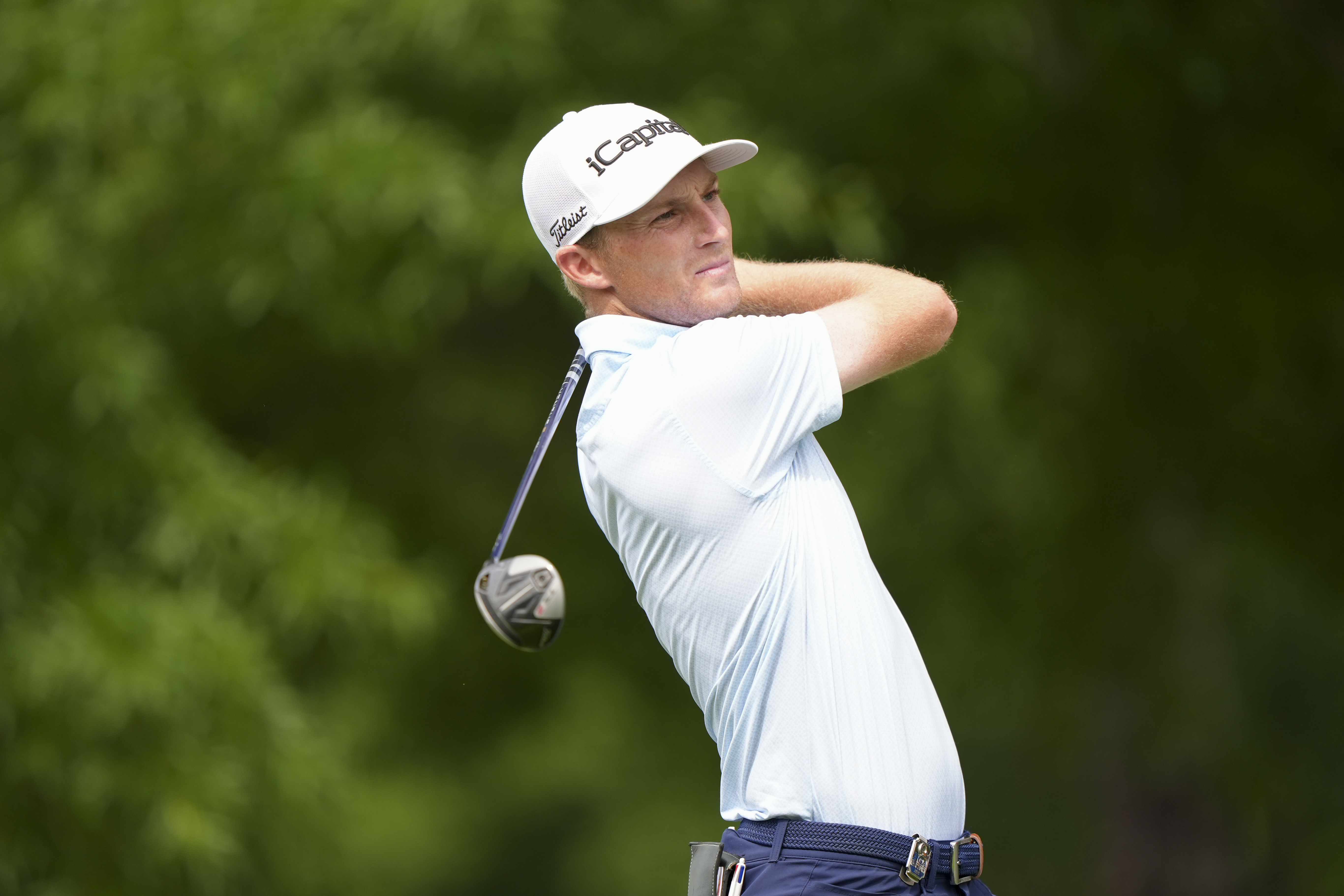 lang="x-default" CHARLOTTE, NC - MAY 16: Will Zalatoris hits his tee shot on the second hole during the second round of the PGA Championship at Quail Hollow Club on Friday, May 16, 2025 in Charlotte, North Carolina. (Photo by Darren Carroll/PGA of America via Getty Images)