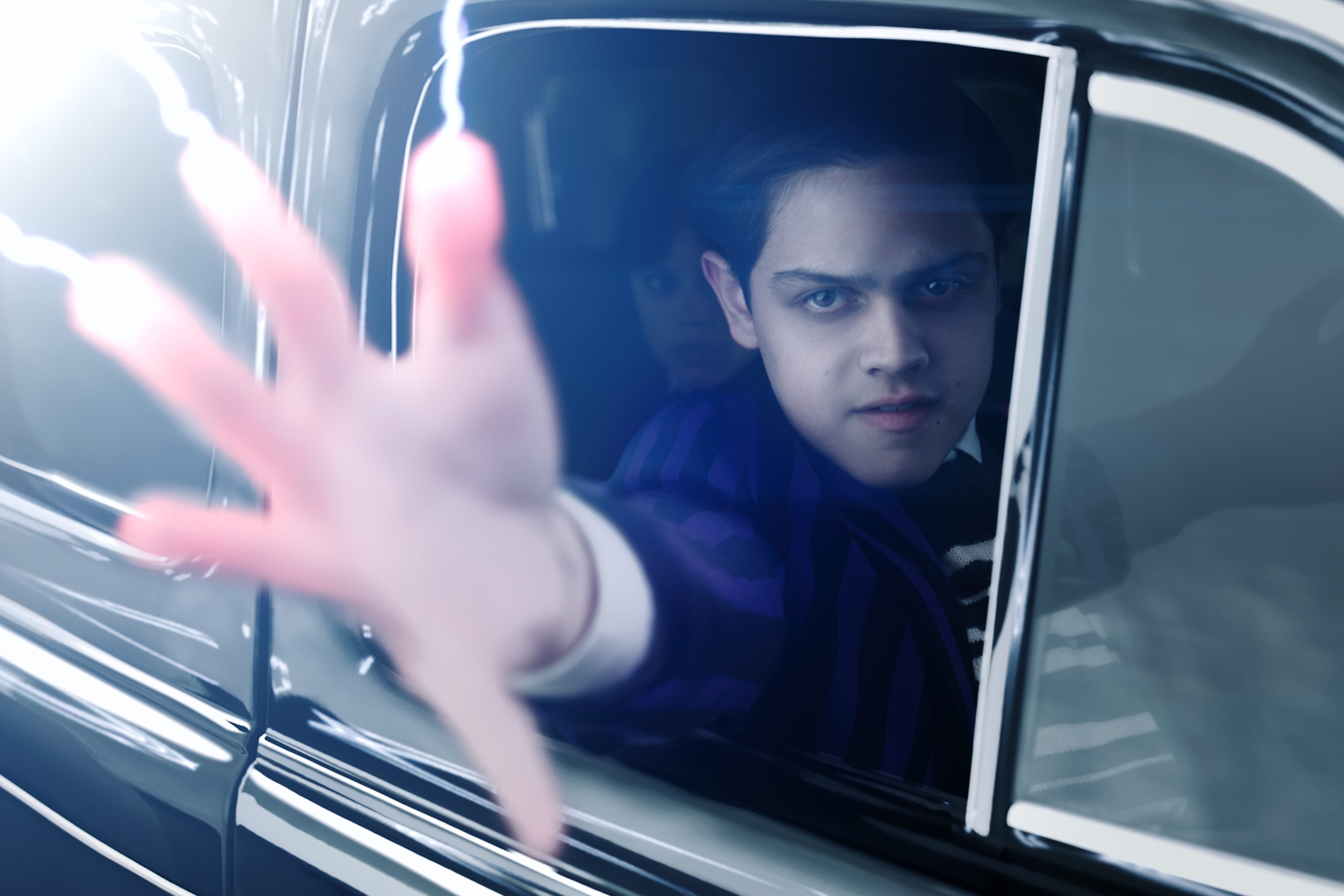 Wednesday. Isaac Ordonez as Pugsley Addams in episode 201 of Wednesday. Cr. Courtesy of Netflix © 2025
