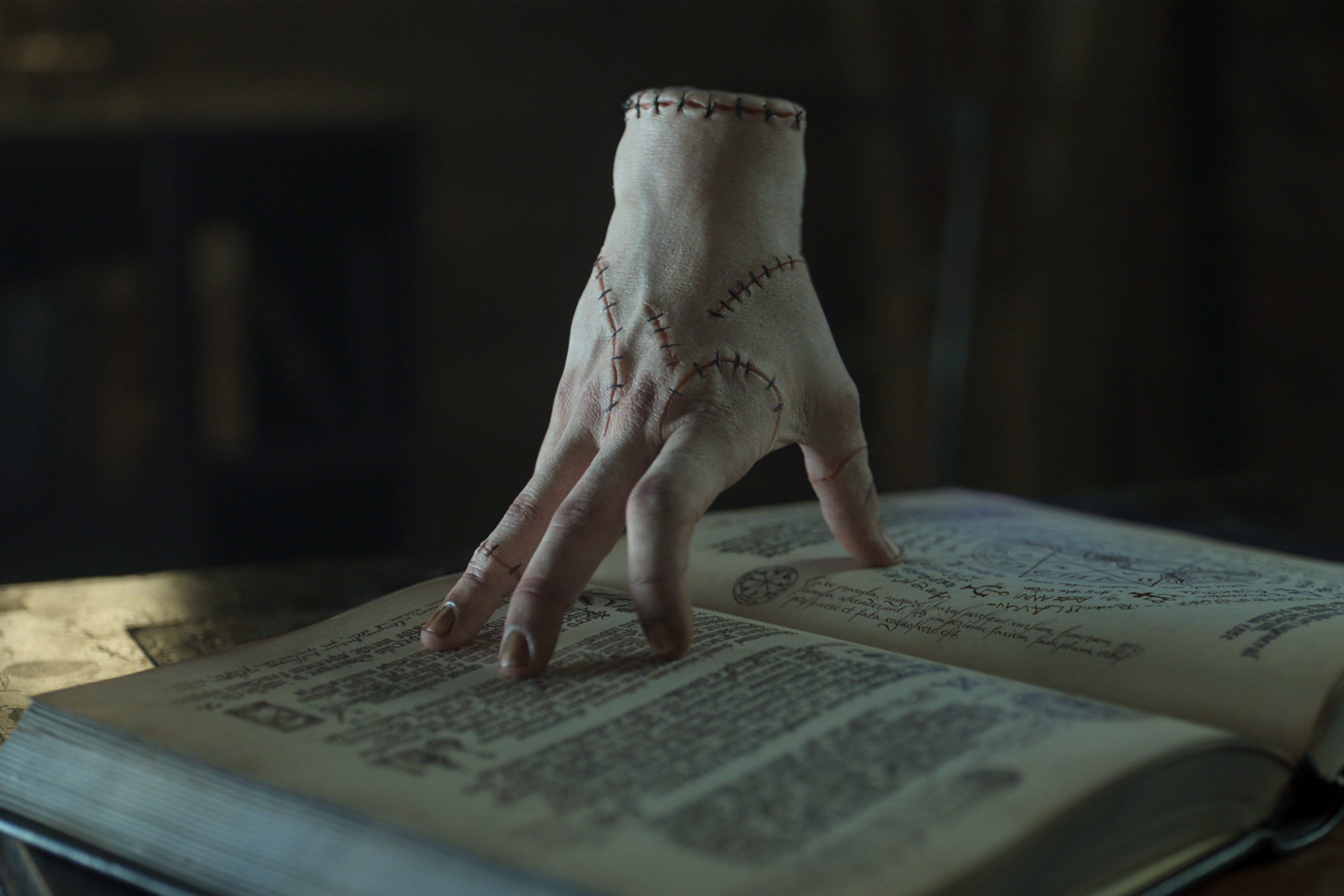 Wednesday. Thing in episode 202 of Wednesday. Cr. Courtesy of Netflix © 2025