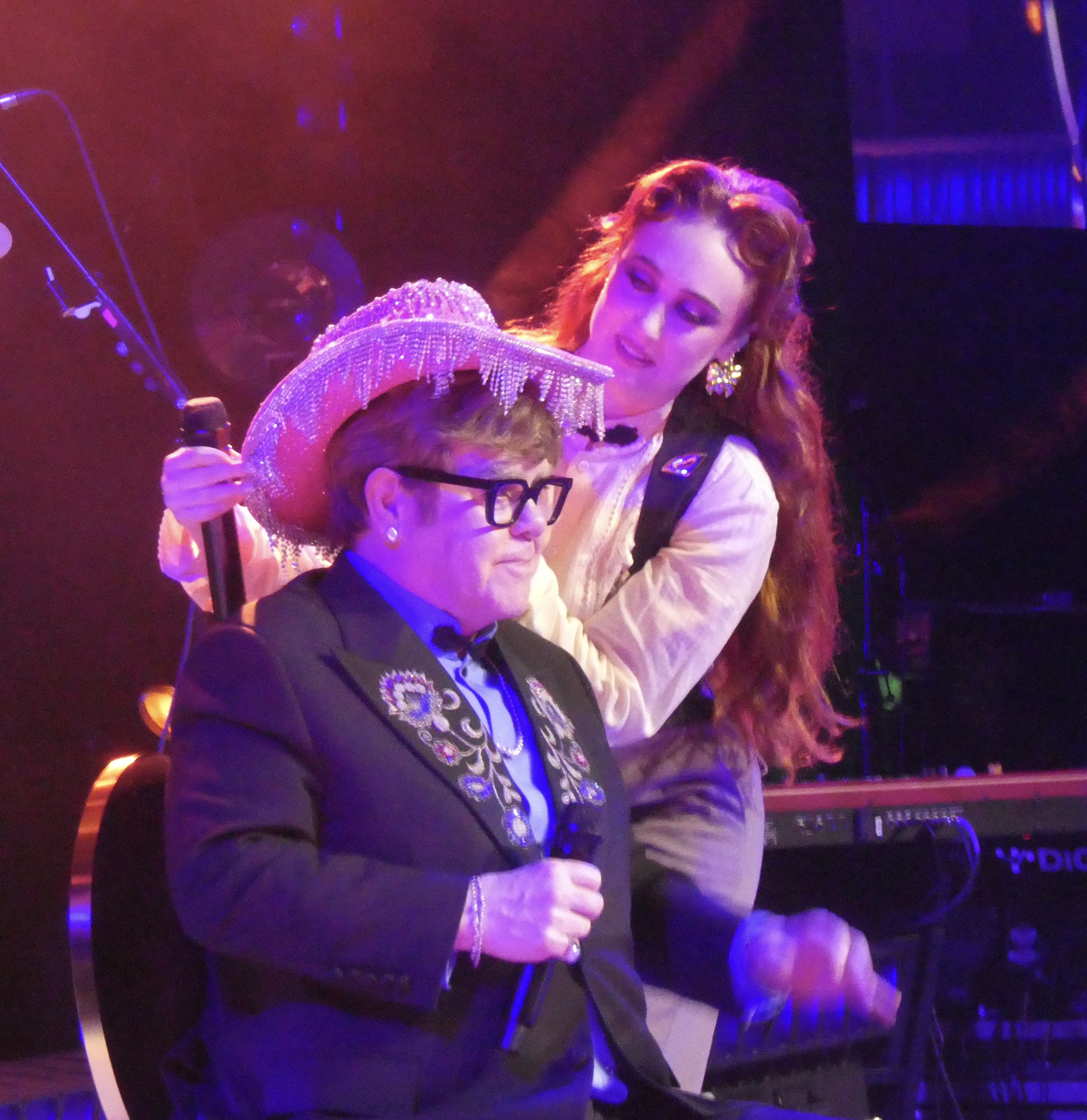 Elton John and Chappell Roan perform at John's Oscars party