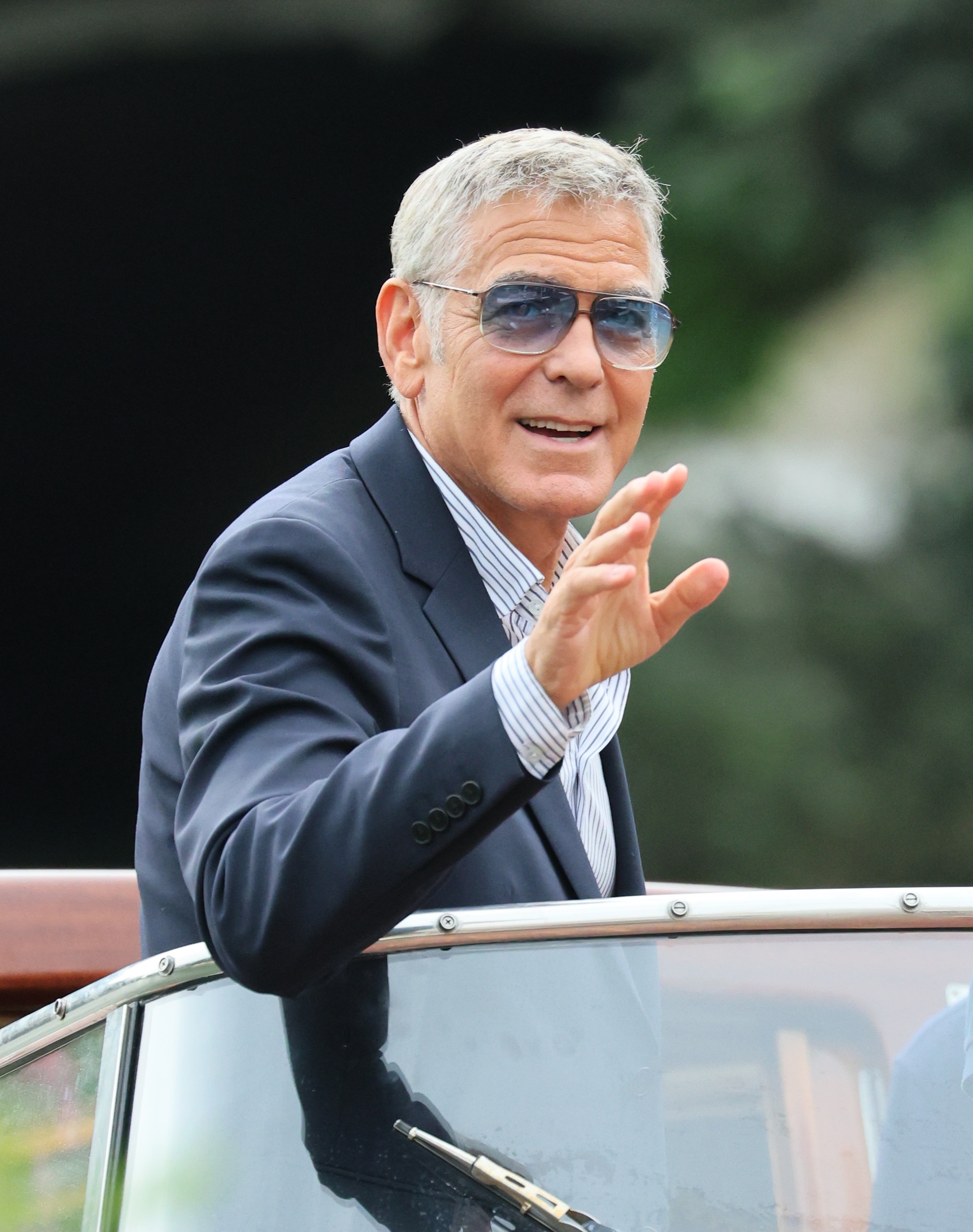 VENICE, ITALY - AUGUST 27: George Clooney is seen at the 82nd Venice International Film Festival on August 27, 2025 in Venice, Italy. (Photo by JB Lacroix/FilmMagic)