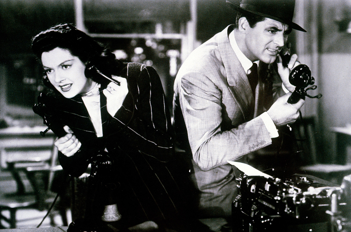 HIS GIRL FRIDAY, from left: Rosalind Russell, Cary Grant, 1940. © Columbia Pictures /Courtesy Everett Collection
