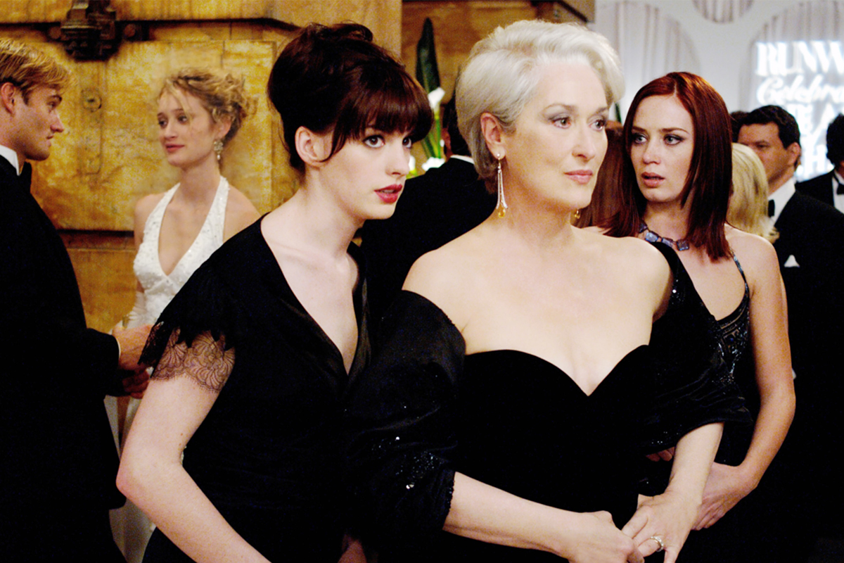 THE DEVIL WEARS PRADA, Anne Hathaway, Meryl Streep, Emily Blunt, 2006, TM & Copyright (c) 20th Century Fox Film Corp. All rights reserved.