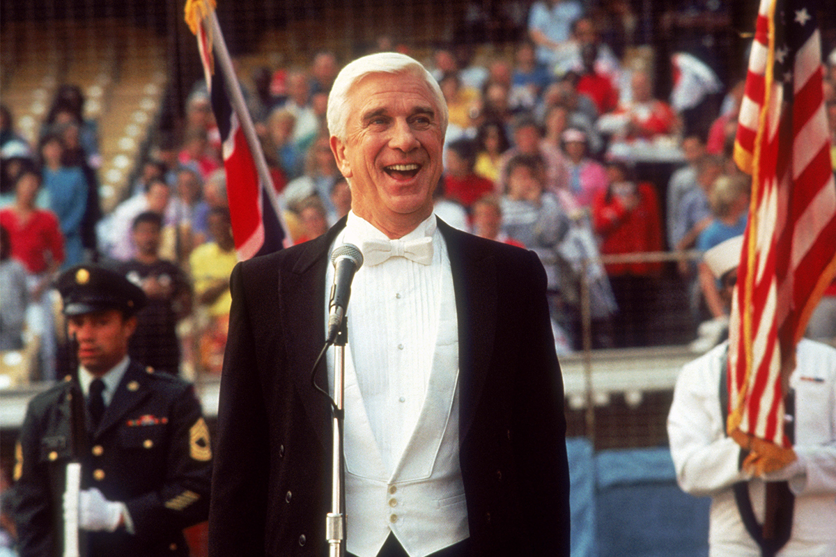 THE NAKED GUN: FROM THE FILES OF POLICE SQUAD!, Leslie Nielsen, 1988, (c) Paramount/courtesy Everett Collection