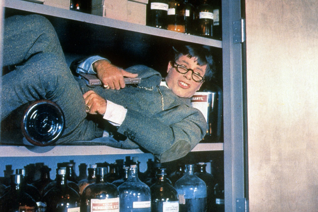 Jerry Lewis as Professor Julius Kelp in THE NUTTY PROFESSOR (Jerry Lewis, 1963). Lewis will be interviewed by Peter Bogdanovich on November 22, 2008 at a Museum of the Moving Image sponsored event at The Times Center in Manhattan. More information at http://movingimage.us. Photo source: Photofest, courtesy of Museum of the Moving Image.