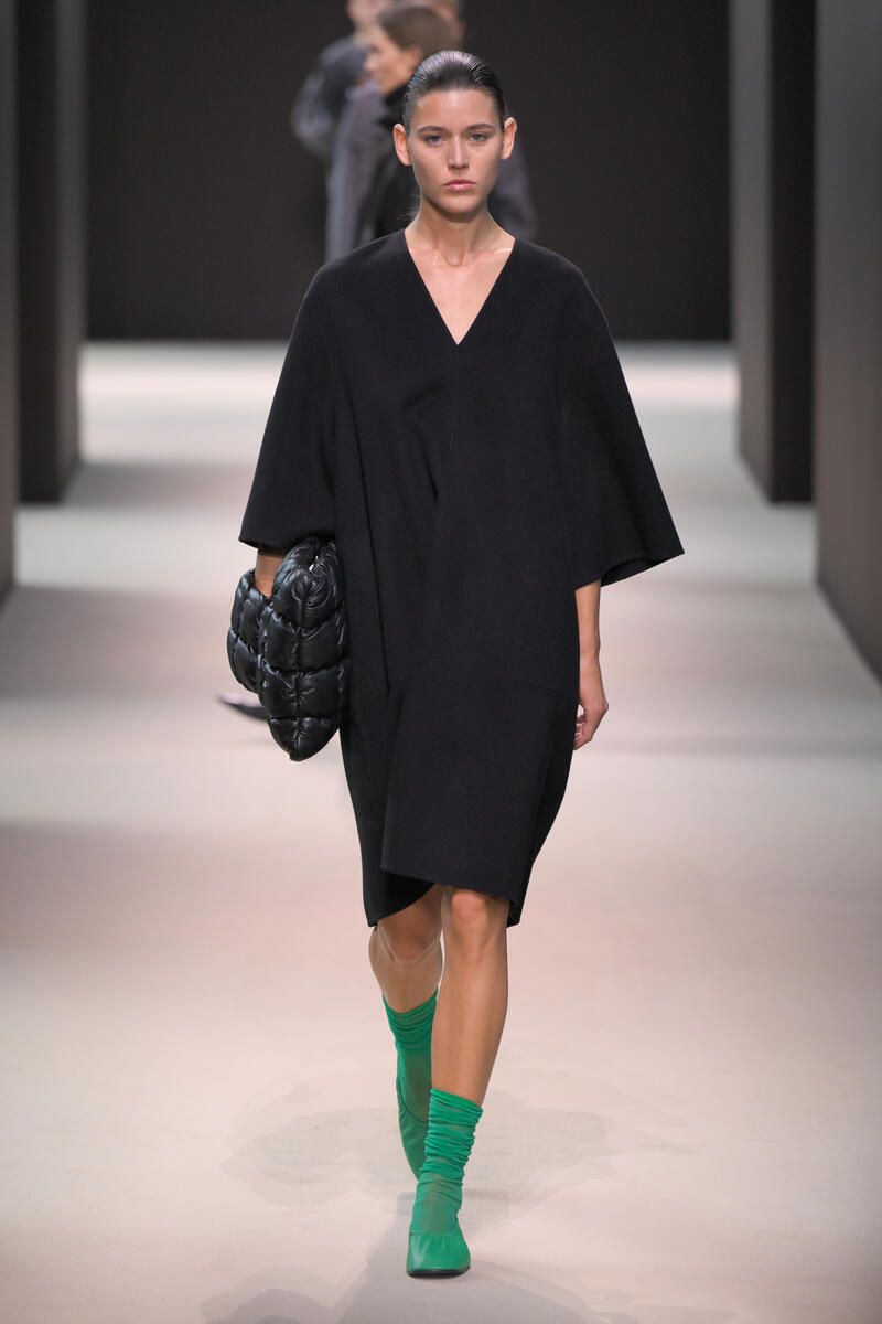 Model on the runway at COS RTW Spring 2025 held at the Agger Fish Building as part of New York Ready to Wear Fashion Week on September 10, 2024 in New York, New York.