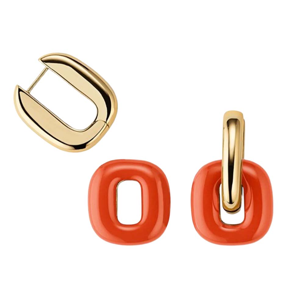 gold quilted hoop earrings