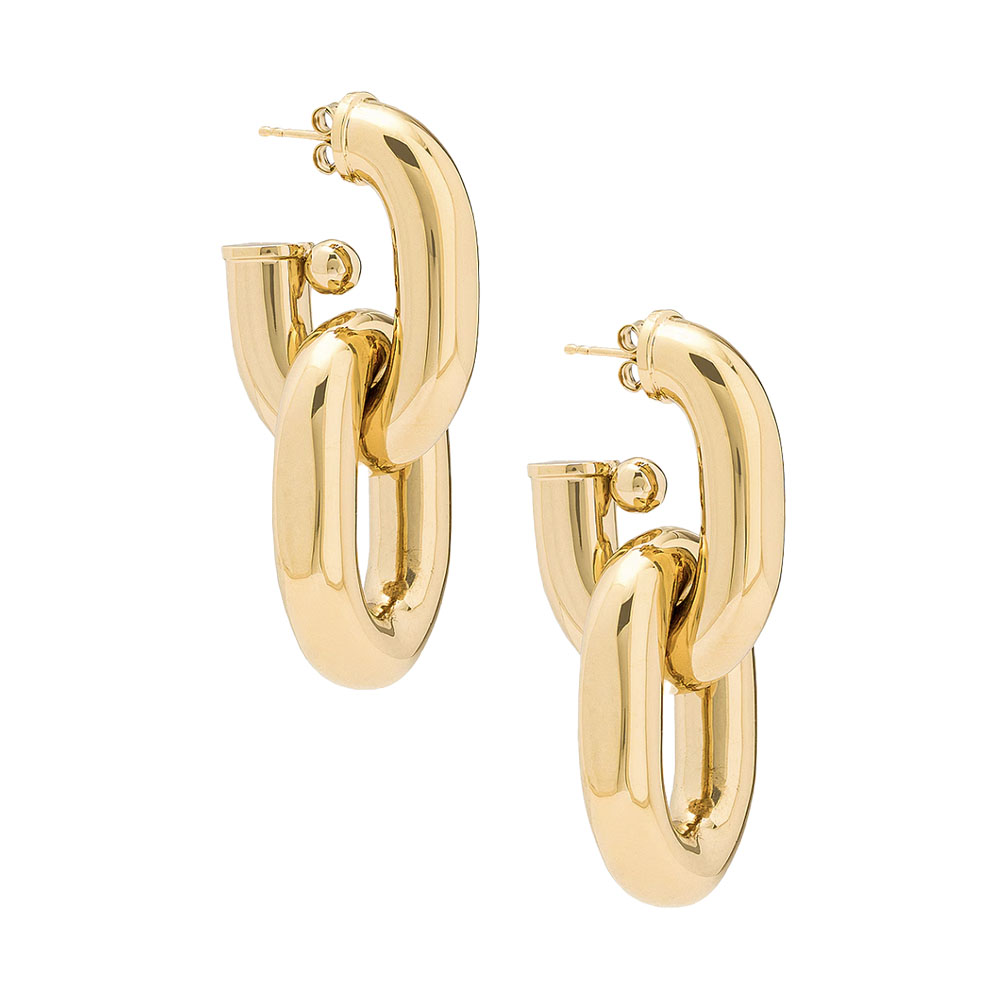 gold chain link earrings