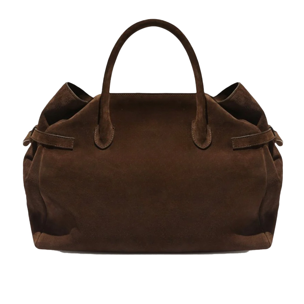 brown suede tote bag