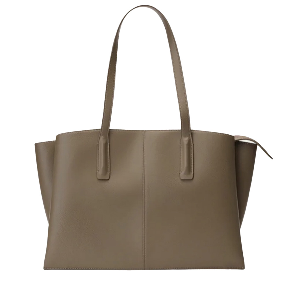 brown leather tote bag