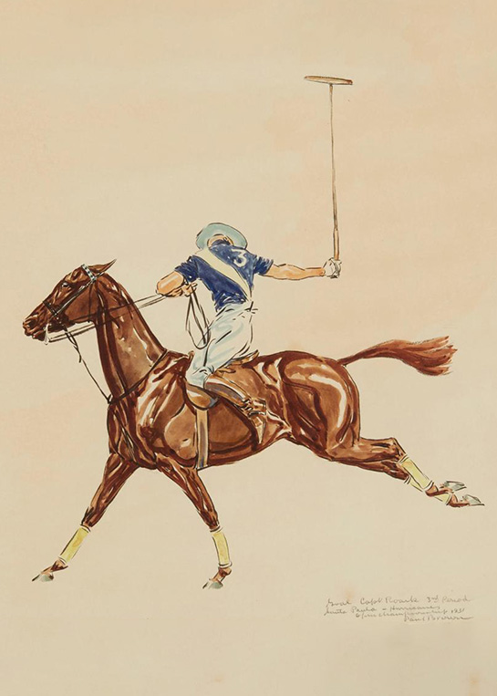 An illustration by Paul Brown of an English polo match.