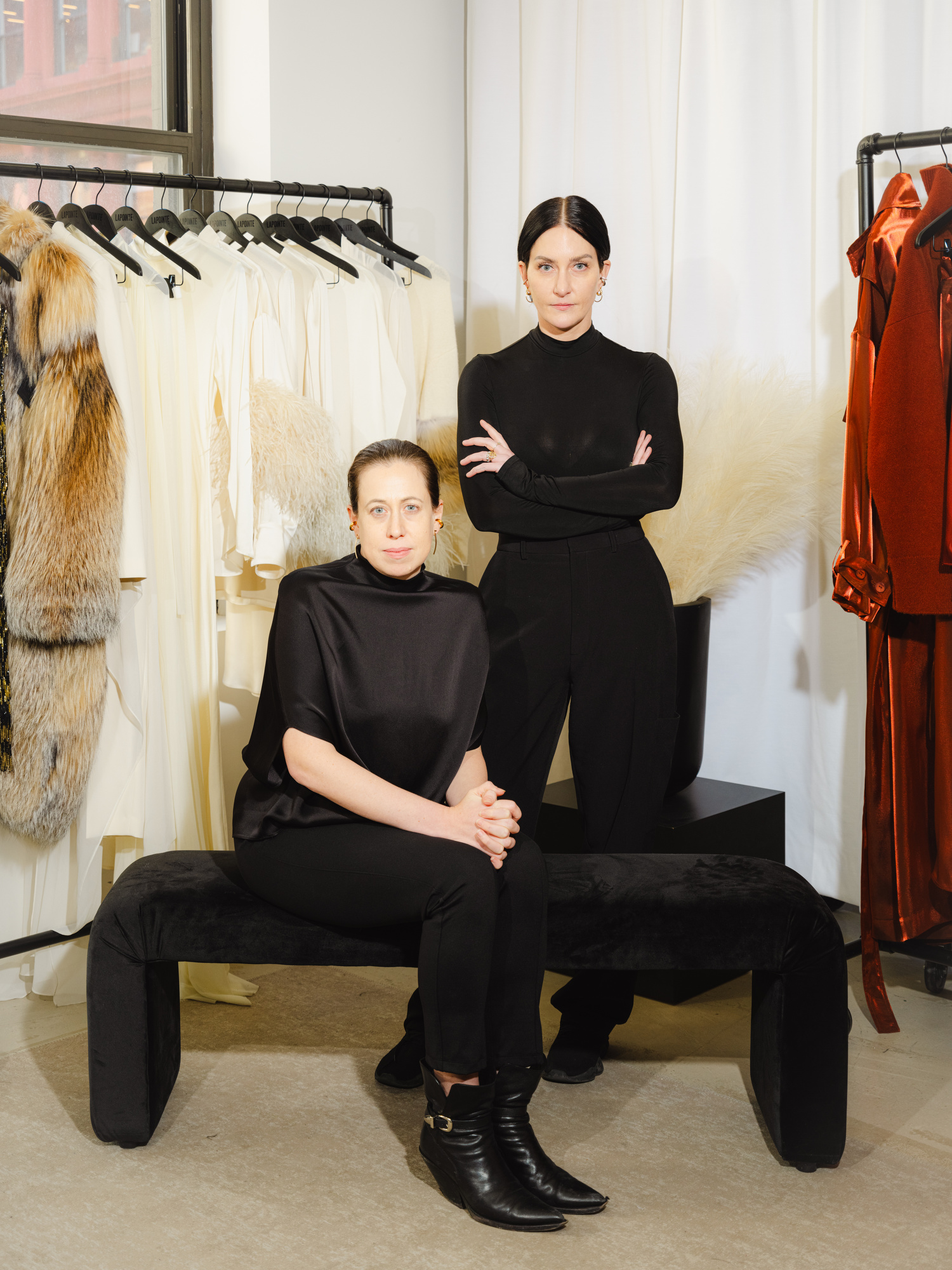 Sarah Adelson and Sally LaPointe in their showroom in New York, NY.