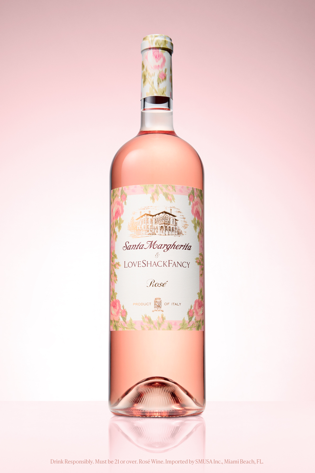The Santa Margherita x LoveShackFancy Limited Edition Rosé bottle.