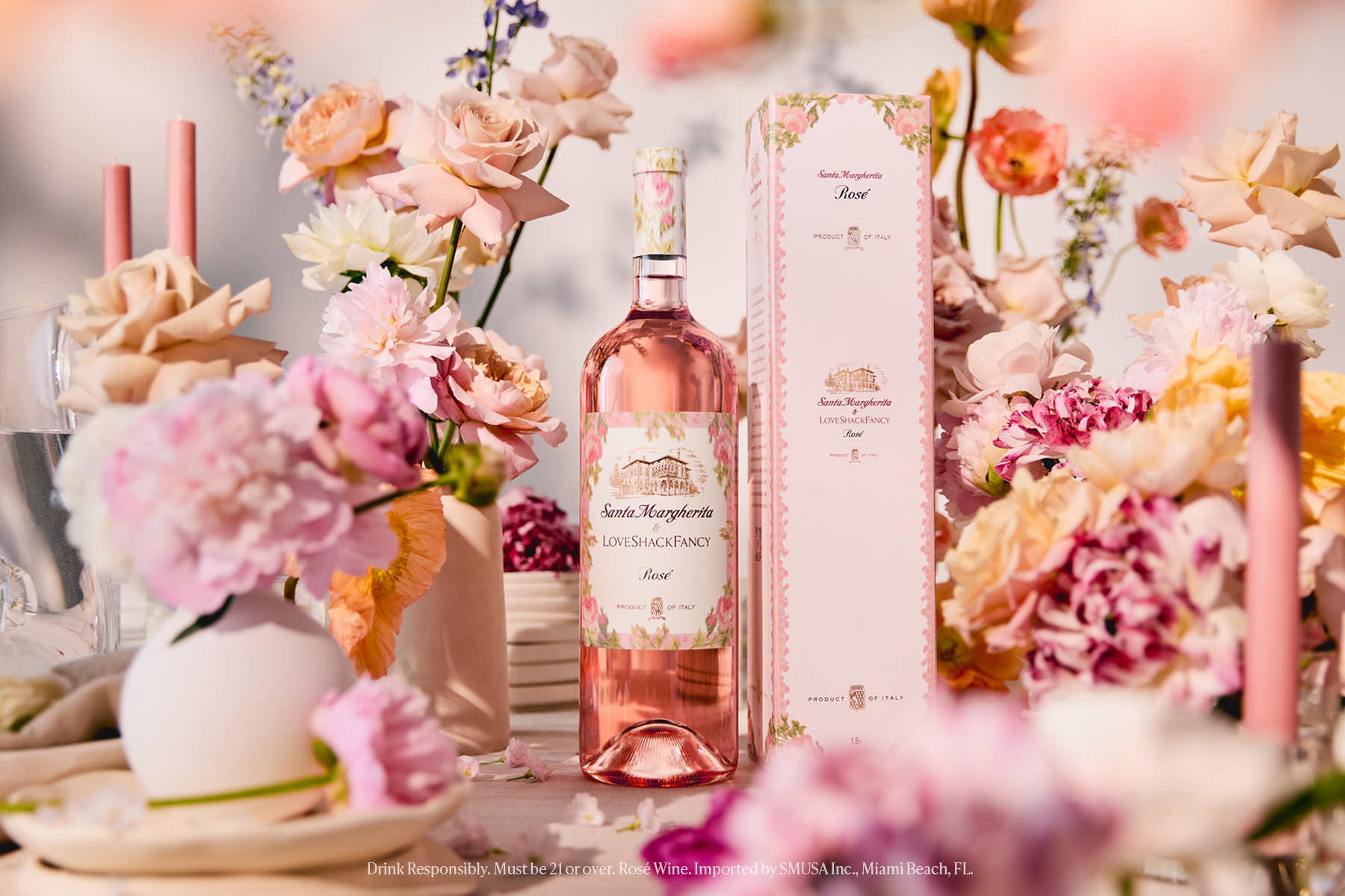 Santa Margherita Rosé and LoveShackFancy are offering a Limited -Edition Rosé Bottle.