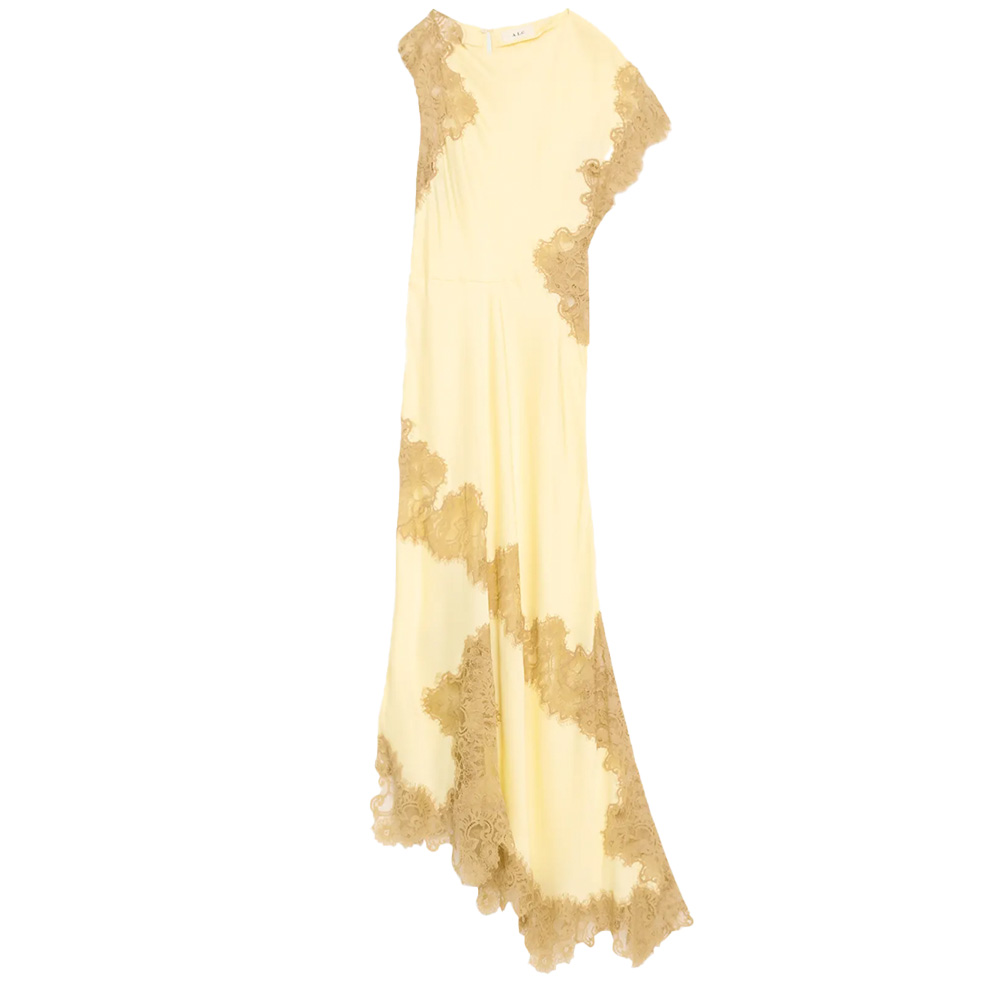 A.L.C. Alessia Satin and Lace Maxi Dress