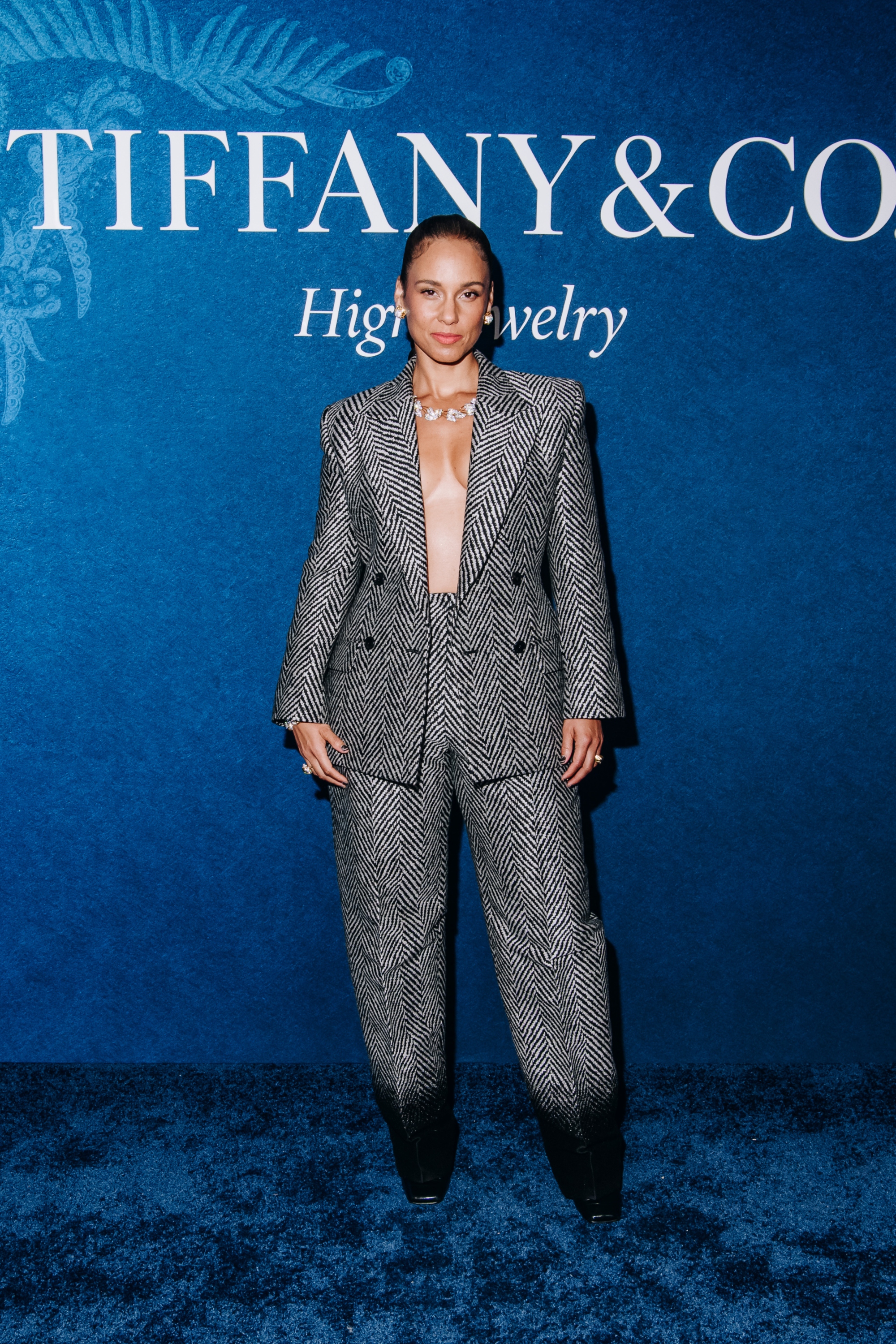 Alicia Keys wears Givenchy fall 2025 ready-to-wear collection for the Tiffany Blue Book Gala.