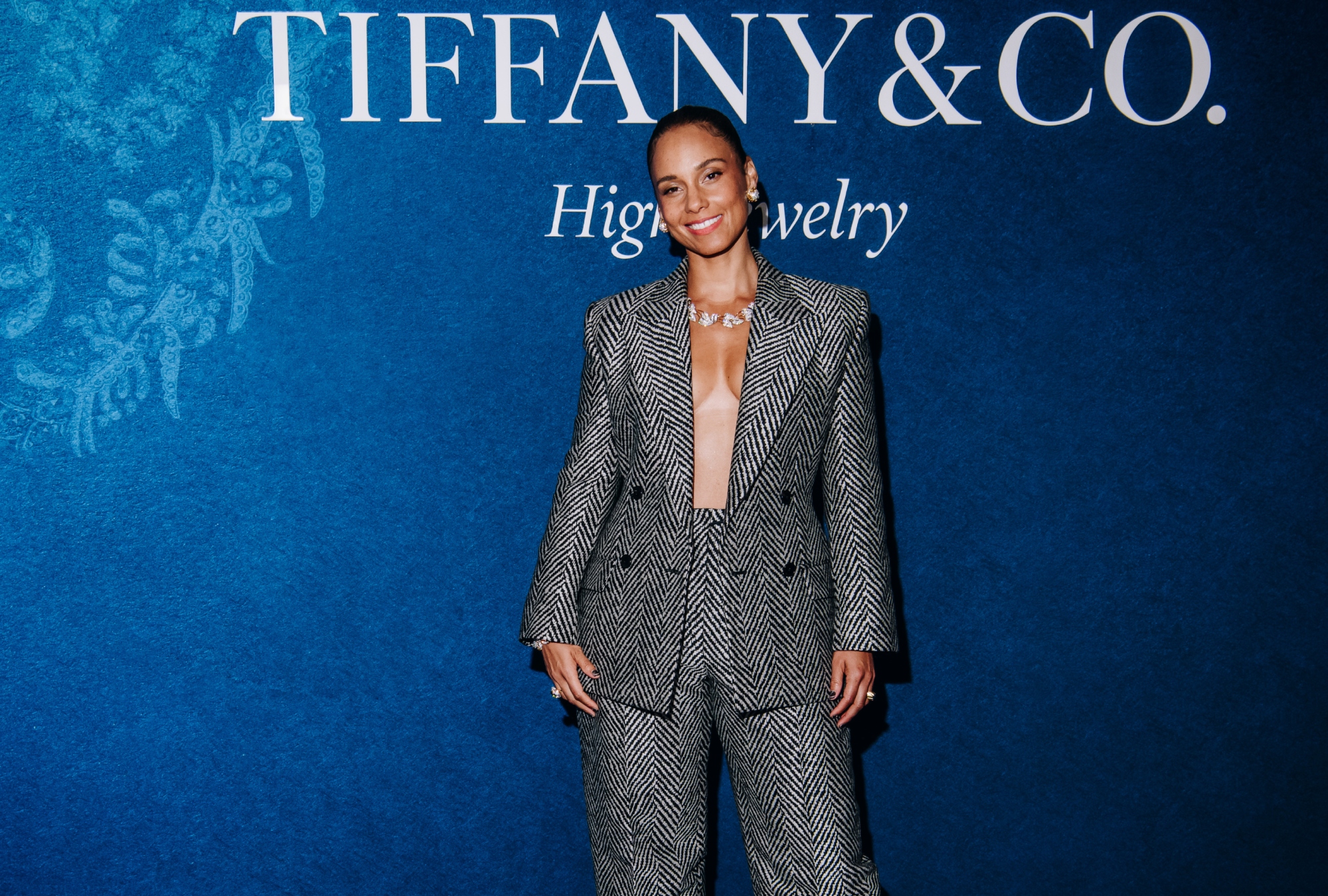 Alicia Keys wears Givenchy fall 2025 ready-to-wear collection for the Tiffany Blue Book Gala.