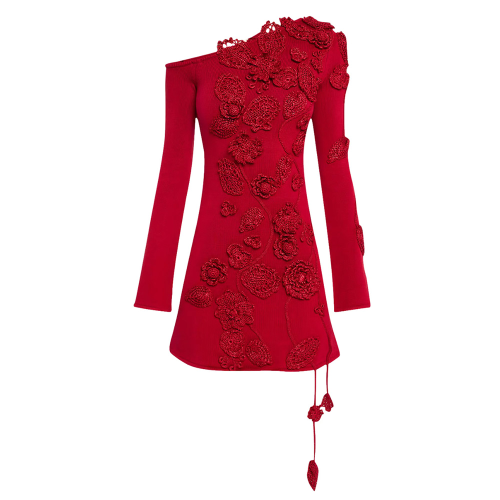 Cult Gaia Kaela Floral Appliqué Minidress