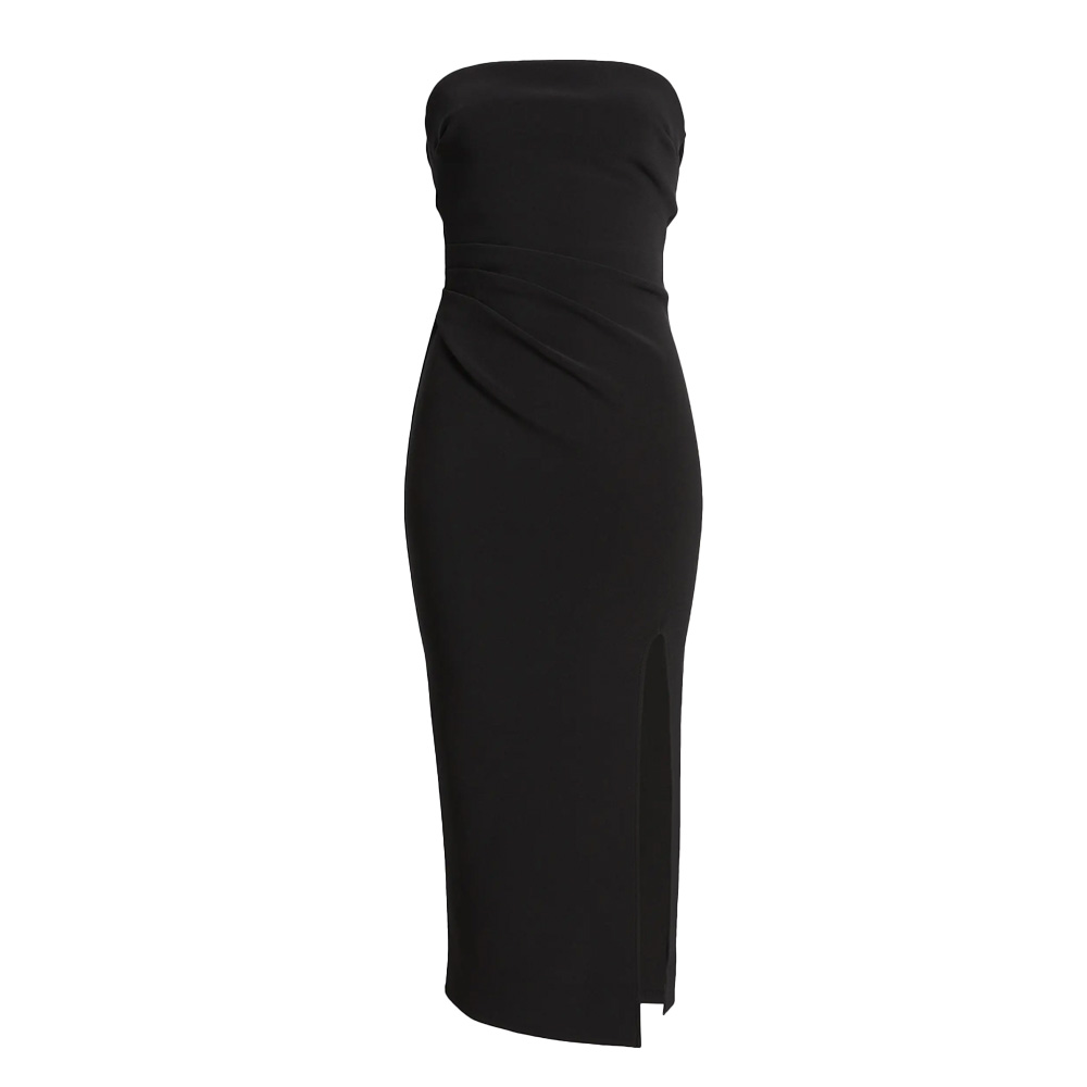 Open Edit Ruched Strapless Maxi Dress