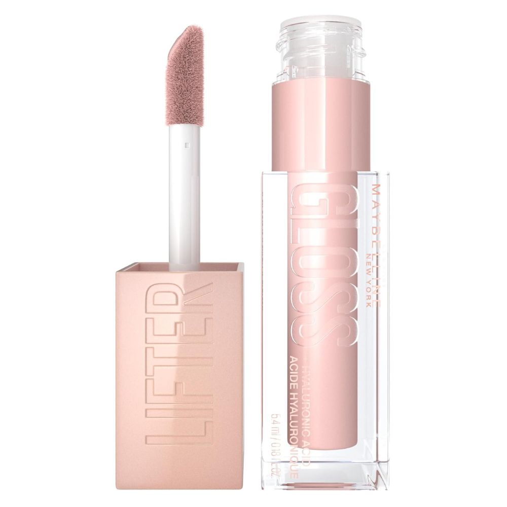 pink lip gloss tube with swatch