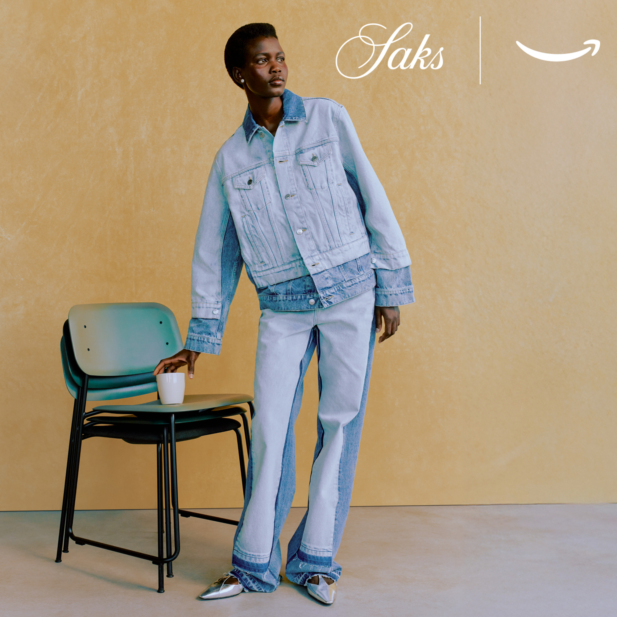 An ad for Saks on Amazon.
