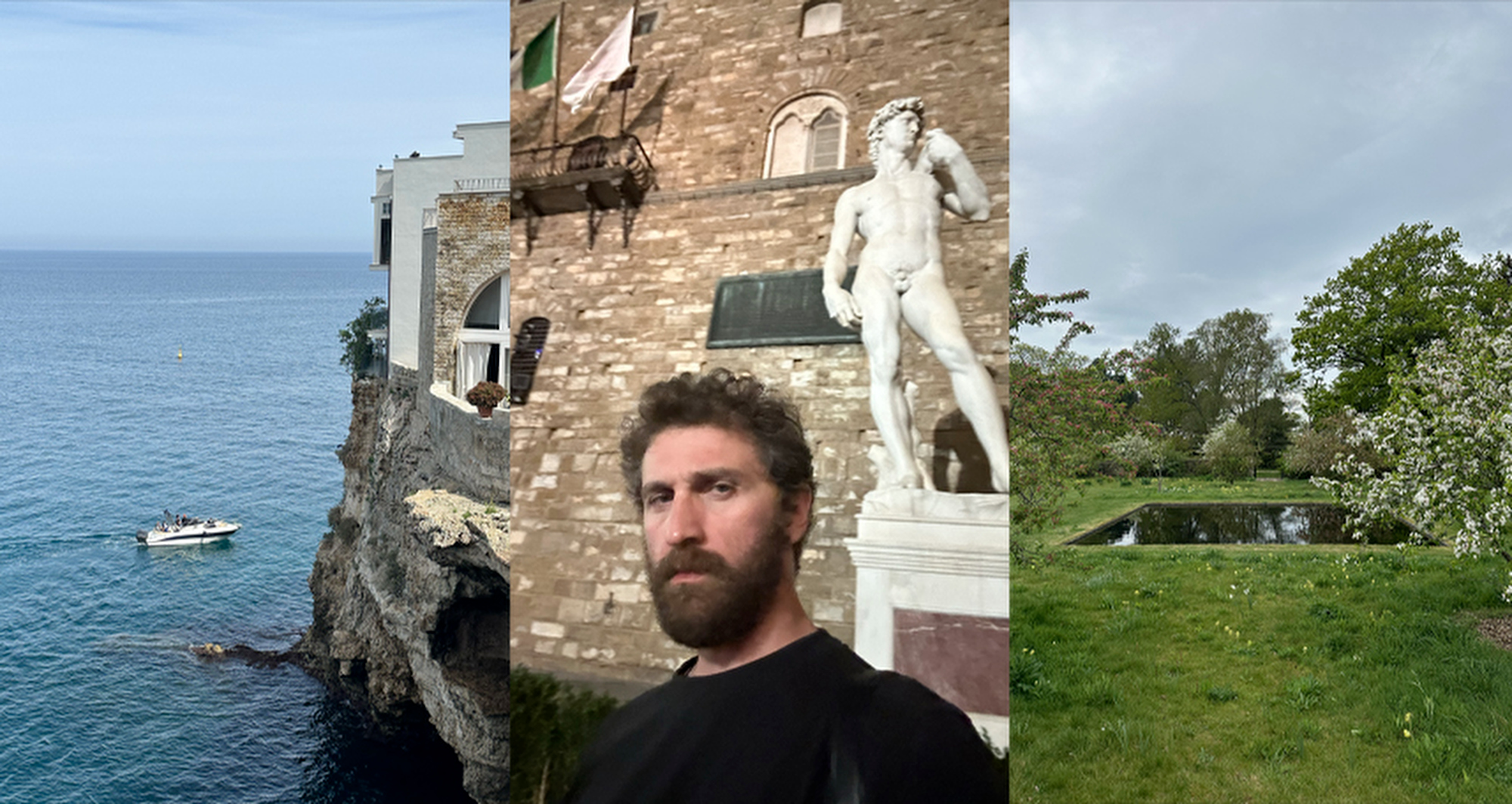 Italy, David Koma in Florence, and the English countryside.