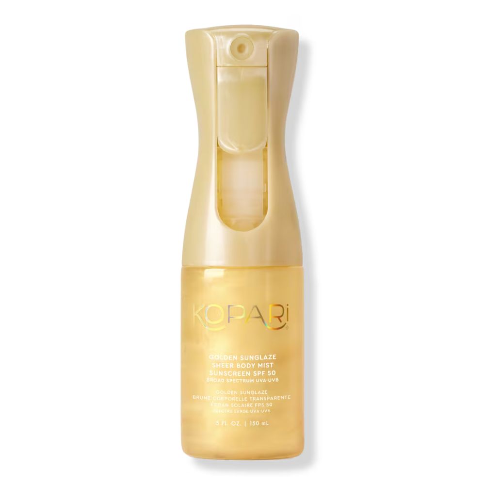 yellow gold body shimmer sunscreen mist