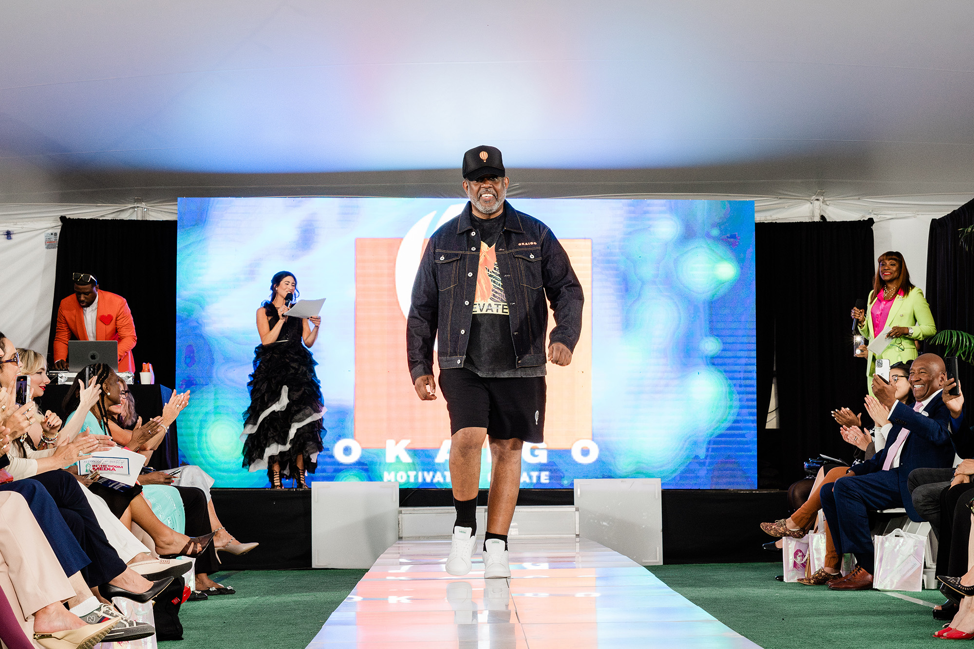 Sen. Kevin Parker in Okaigo at the Style Across the Aisle runway show in 2024.