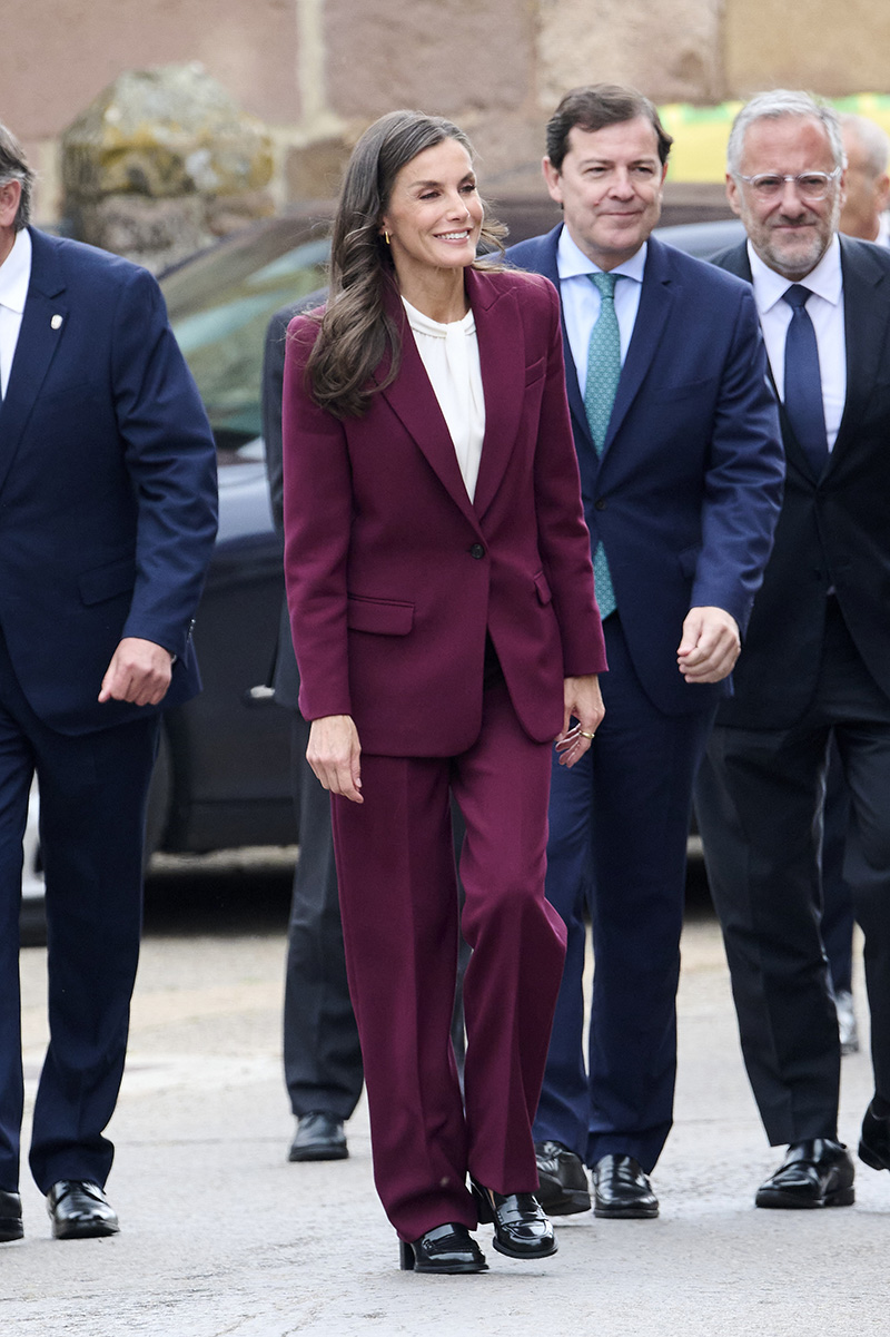 BRAÑOSERA, SPAIN - JUNE 03: Queen Letizia of Spain visits the municipality of Brañosera on the occasion of the 1200th anniversary of its establishment as the first municipality in Spain, on June 03, 2025 in Brañosera, Spain. (Photo by Carlos Alvarez/Getty Images)