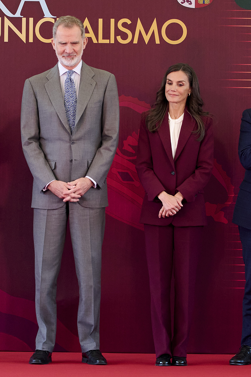 BRAÑOSERA, SPAIN - JUNE 03: King Felipe VI of Spain and Queen Letizia of Spain visit the municipality of Brañosera on the occasion of the 1200th anniversary of its establishment as the first municipality in Spain, on June 03, 2025 in Brañosera, Spain. (Photo by Carlos Alvarez/Getty Images)