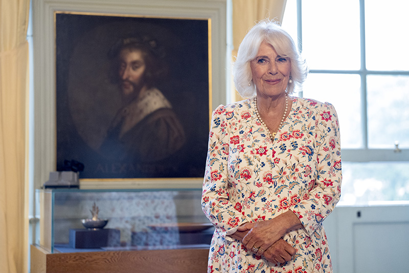 EDINBURGH, SCOTLAND - JULY 2: Queen Camilla, as patron of Queen's Nursing Institute Scotland (QNIS), hosts a reception for the QNIS at the Palace of Holyroodhouse on July 2, 2025 in Edinburgh, Scotland. King Charles III and Queen Camilla are visiting Scotland with members of the Royal Family for a Royal Week until Friday, July 04.  (Photo by Jane Barlow - WPA Pool/Getty Images)