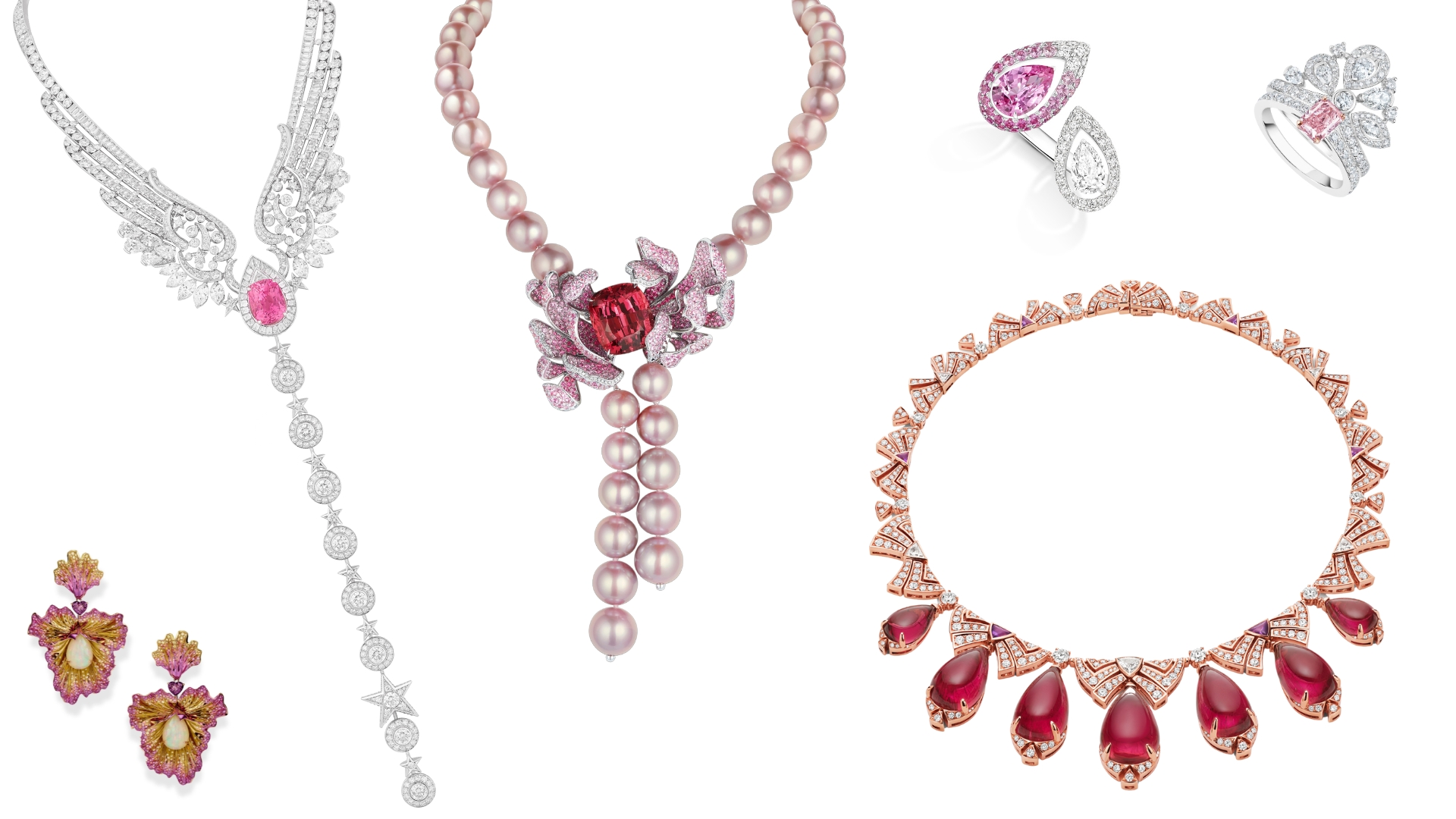Left to right: Chopard earrings, Chanel