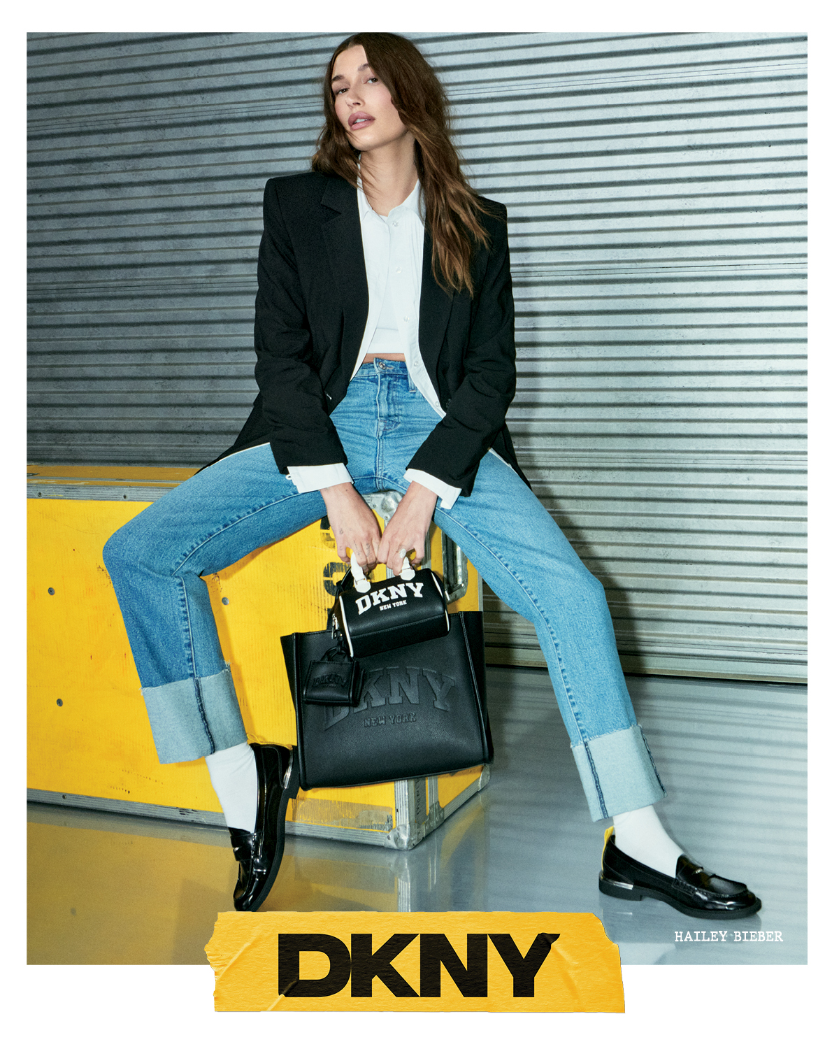 Hailey Bieber appears in DKNY's fall campaign.