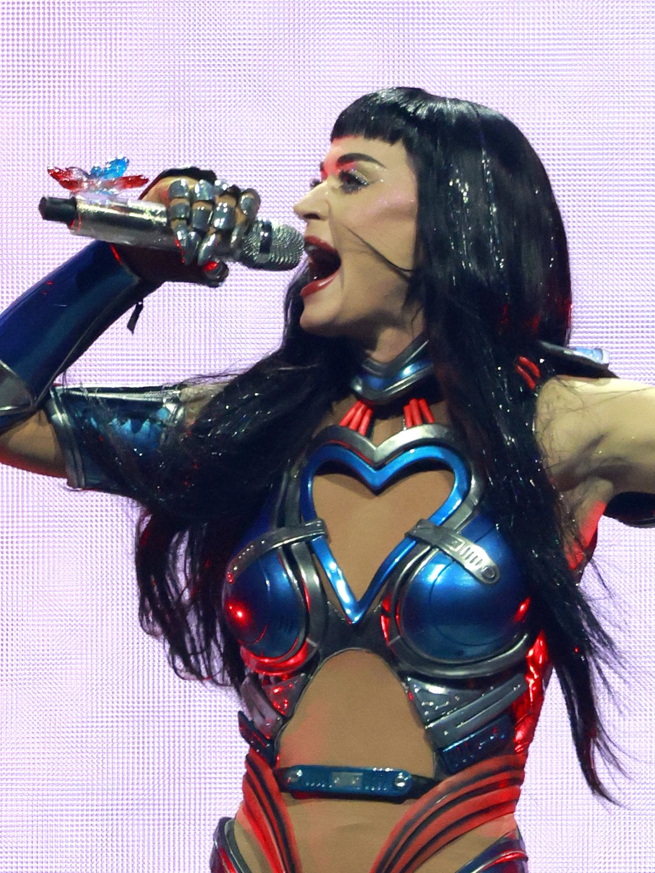 Katy Perry performs at Bridgestone Arena in Nashville with metallic talons.