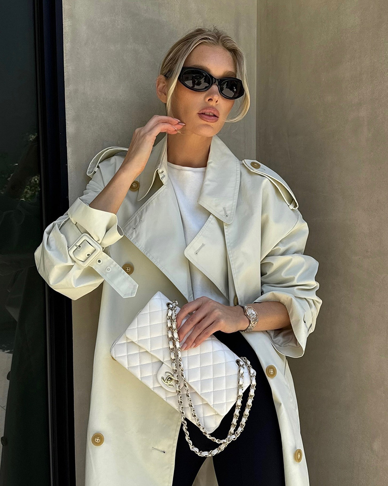 Elsa Hosk models designer jewelry and handbags for her capsule collection with Reklaim.