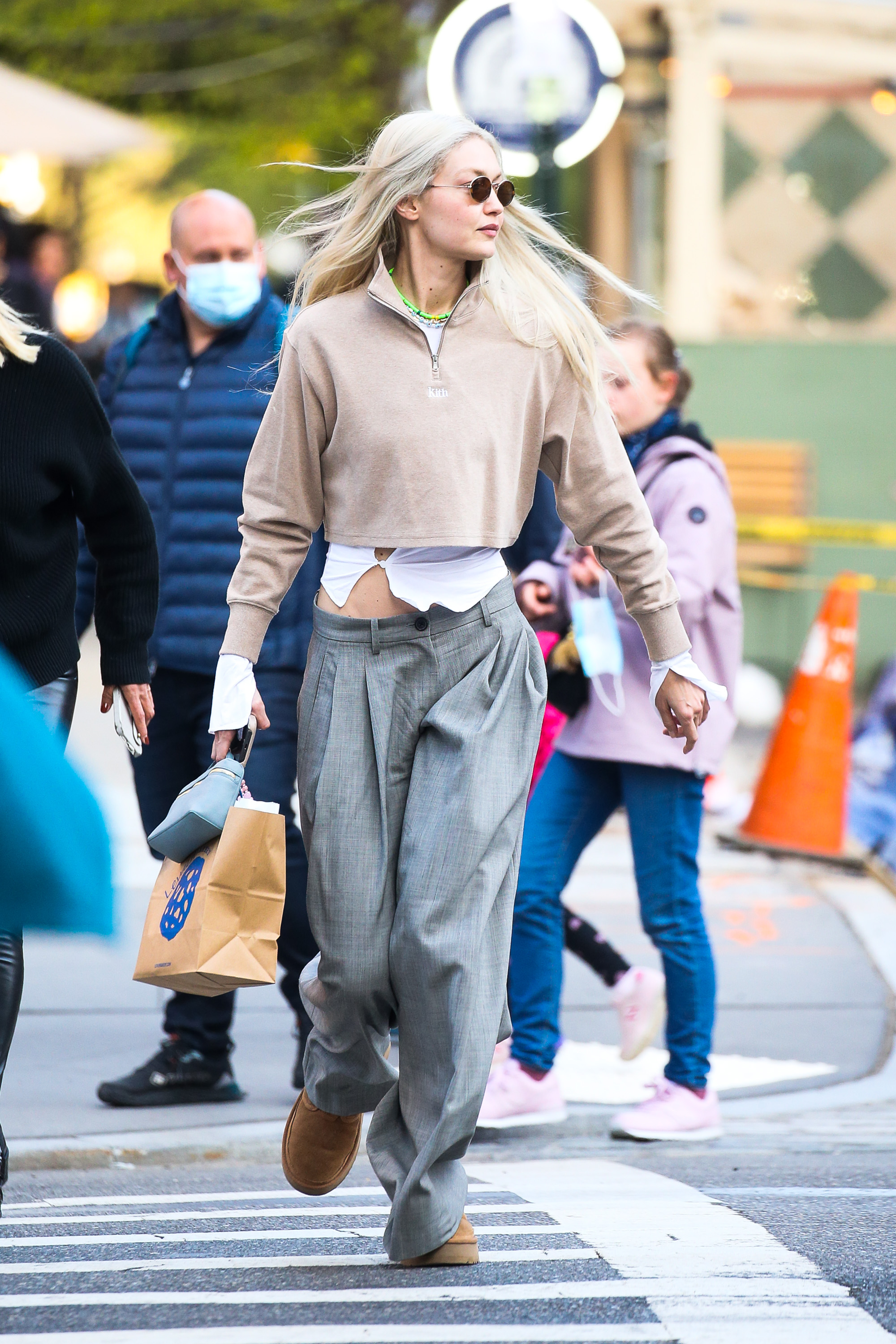 Gigi Hadid is seen on April 22, 2022 in New York, New York.